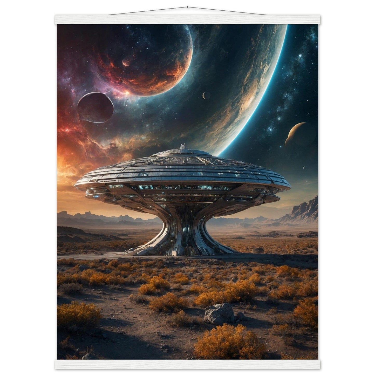 Premium Matte Paper Poster with Hanger - Minimalistische Kunstpräsentation mit Holzhänger Print Material Modern Masterpieces 60x80 cm / 24x32″ White wall hanger 