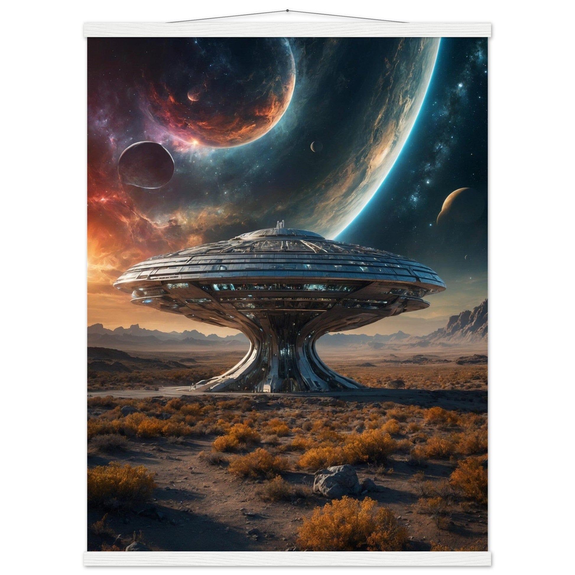 Premium Matte Paper Poster with Hanger - Minimalistische Kunstpräsentation mit Holzhänger Print Material Modern Masterpieces 60x80 cm / 24x32″ White wall hanger 