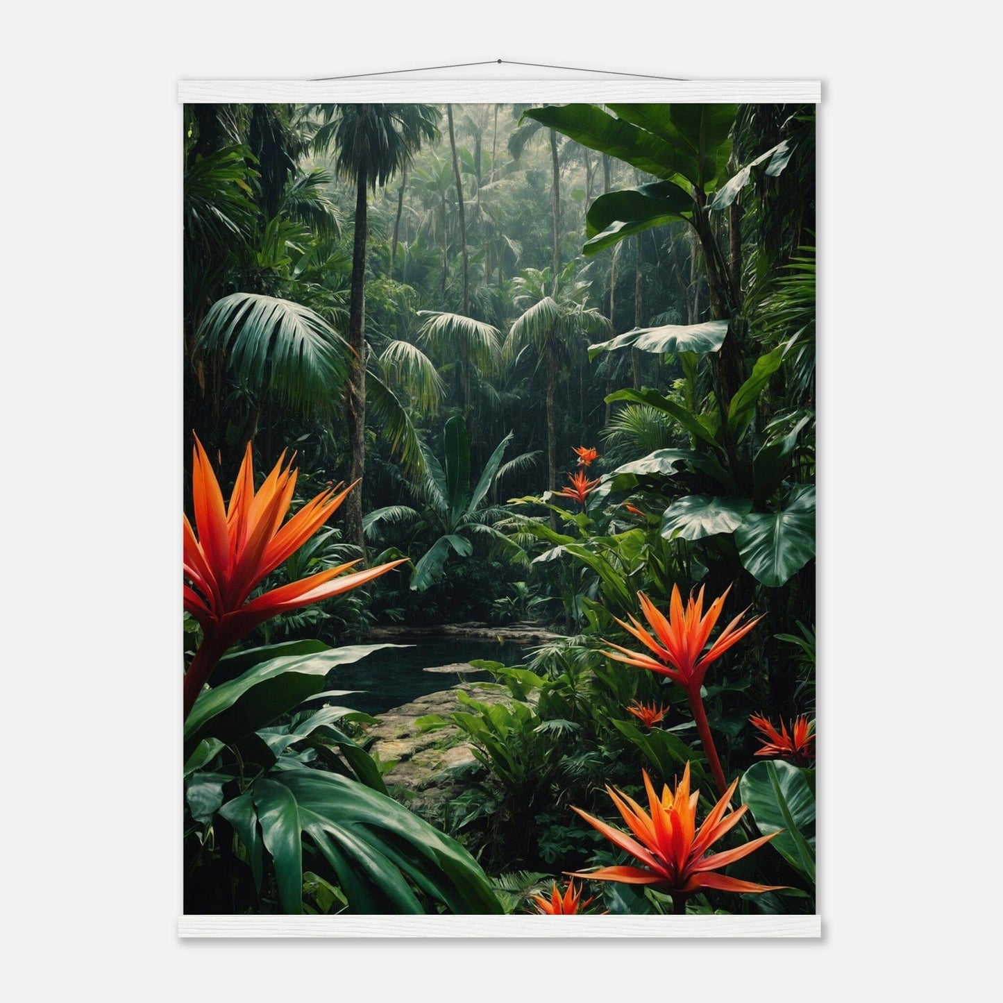 Premium Matte Paper Poster with Hanger - Minimalistische Kunstpräsentation mit Holzhänger Print Material Modern Masterpieces 60x80 cm / 24x32″ White wall hanger 