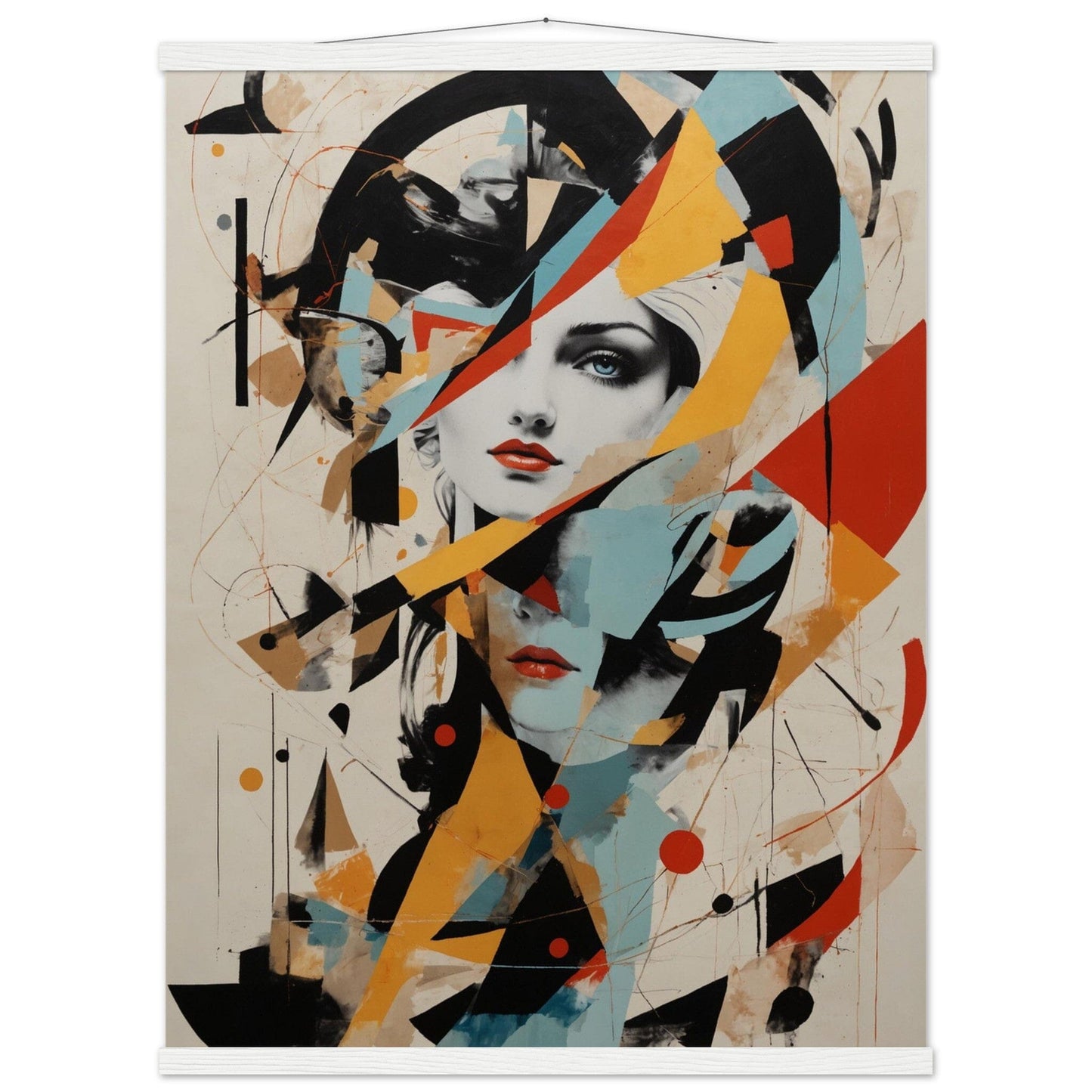 Premium Matte Paper Poster with Hanger - Minimalistische Kunstpräsentation mit Holzhänger Print Material Modern Masterpieces 60x80 cm / 24x32″ White wall hanger 