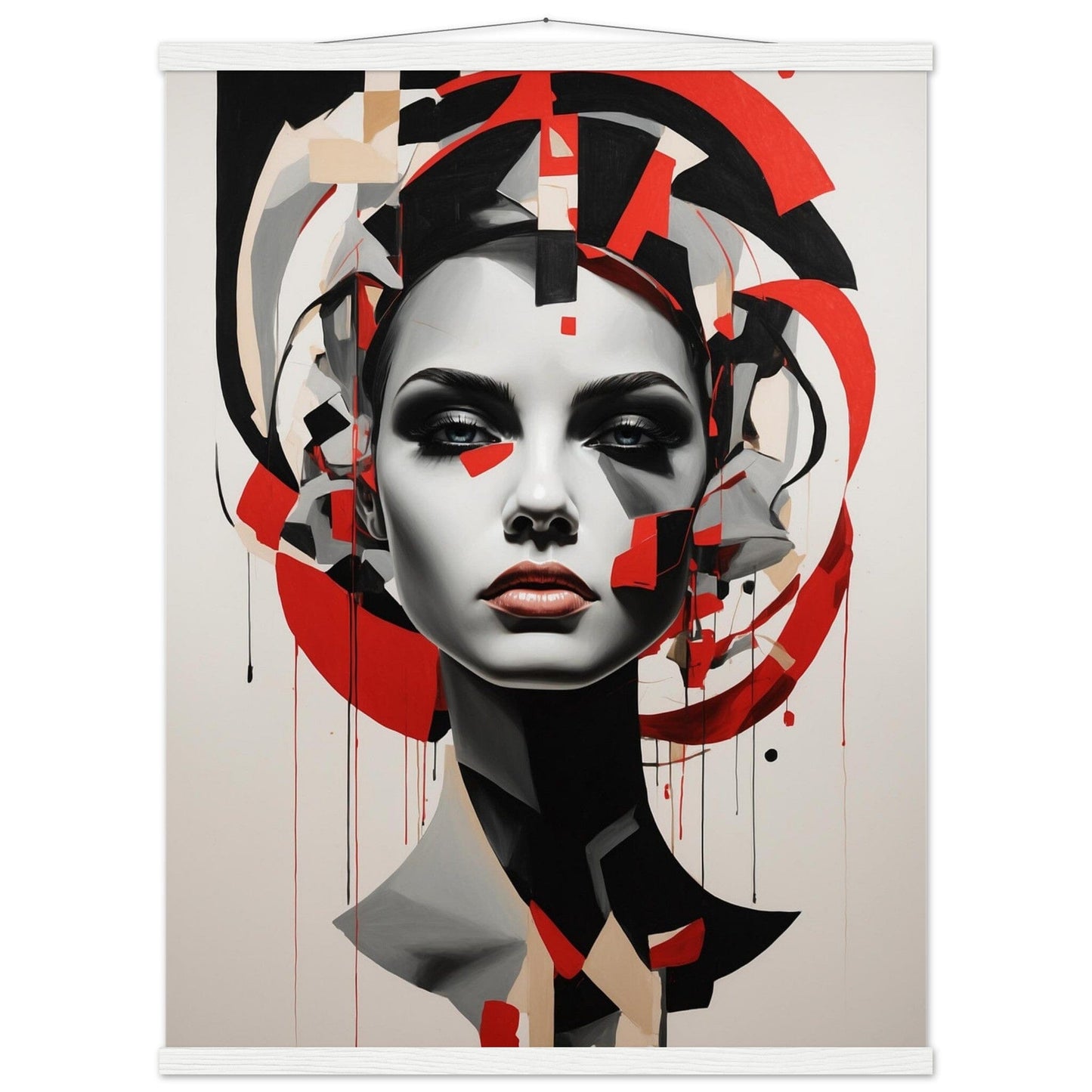 Premium Matte Paper Poster with Hanger - Minimalistische Kunstpräsentation mit Holzhänger Print Material Modern Masterpieces 60x80 cm / 24x32″ White wall hanger 
