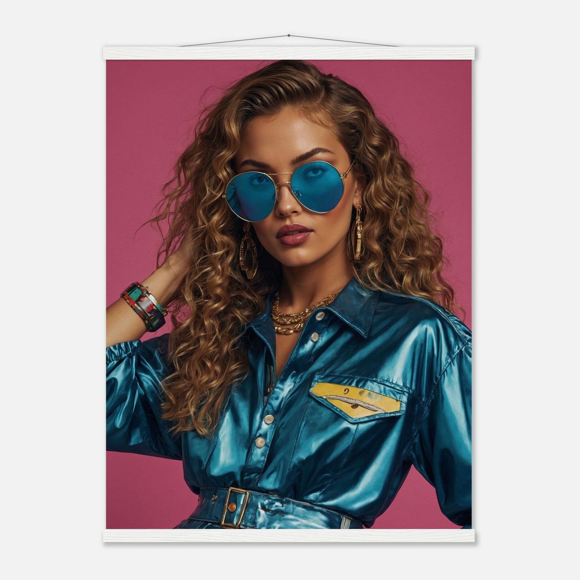 Premium Matte Paper Poster with Hanger - Minimalistische Kunstpräsentation mit Holzhänger Print Material Modern Masterpieces 60x80 cm / 24x32″ White wall hanger 