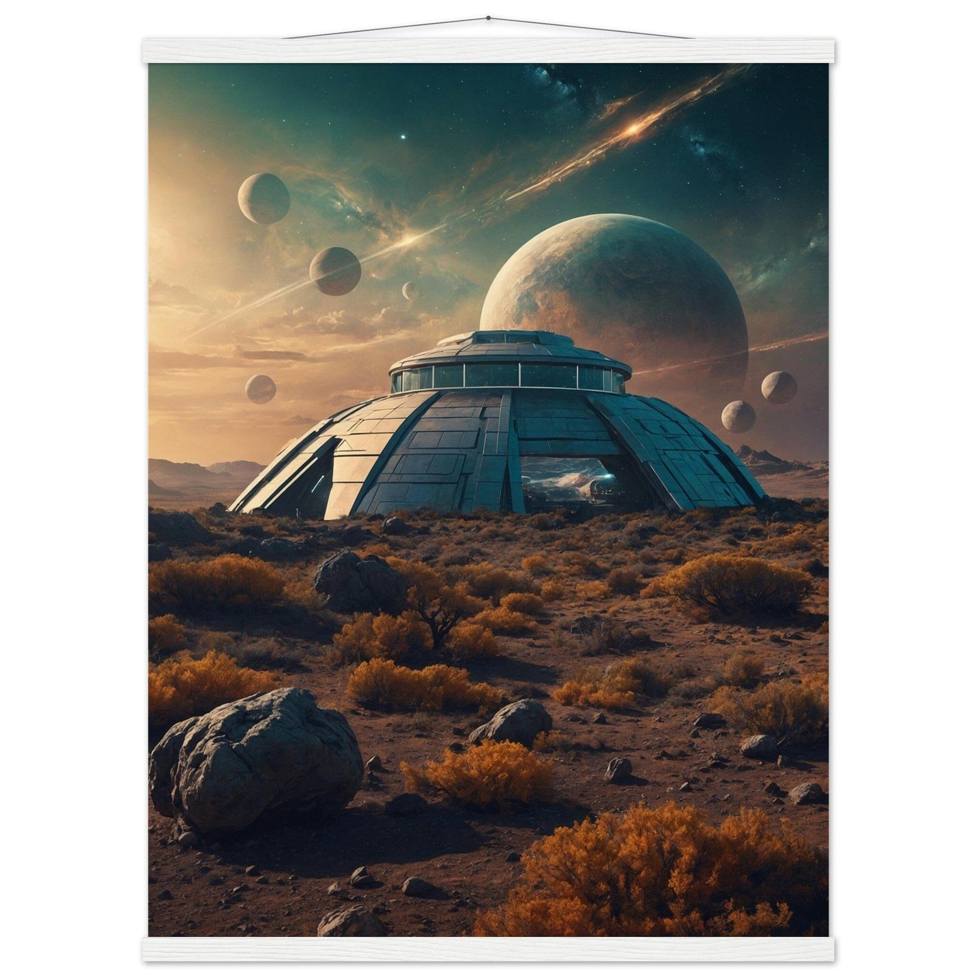 Premium Matte Paper Poster with Hanger - Minimalistische Kunstpräsentation mit Holzhänger Print Material Modern Masterpieces 60x80 cm / 24x32″ White wall hanger 