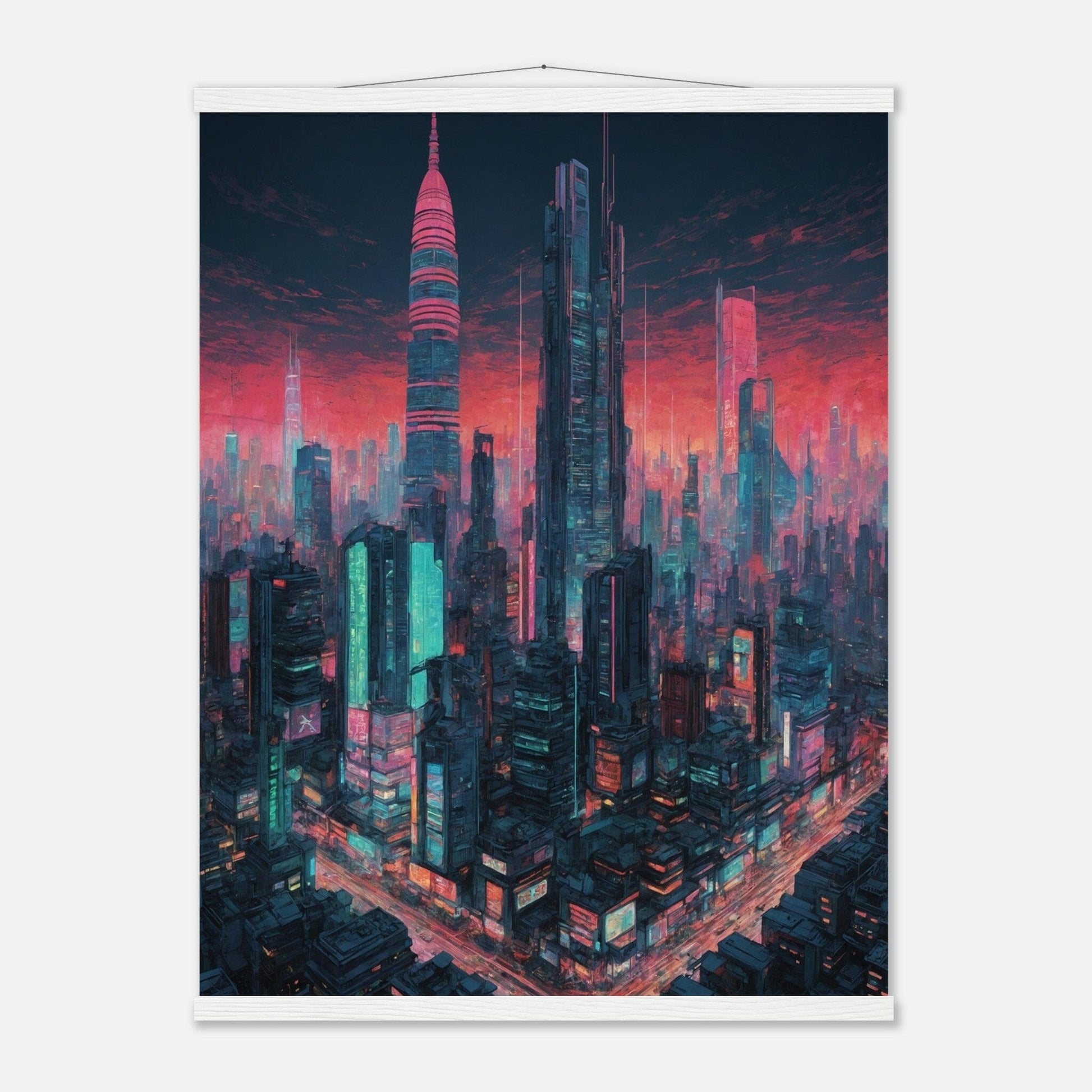 Premium Matte Paper Poster with Hanger - Minimalistische Kunstpräsentation mit Holzhänger Print Material Modern Masterpieces 60x80 cm / 24x32″ White wall hanger 