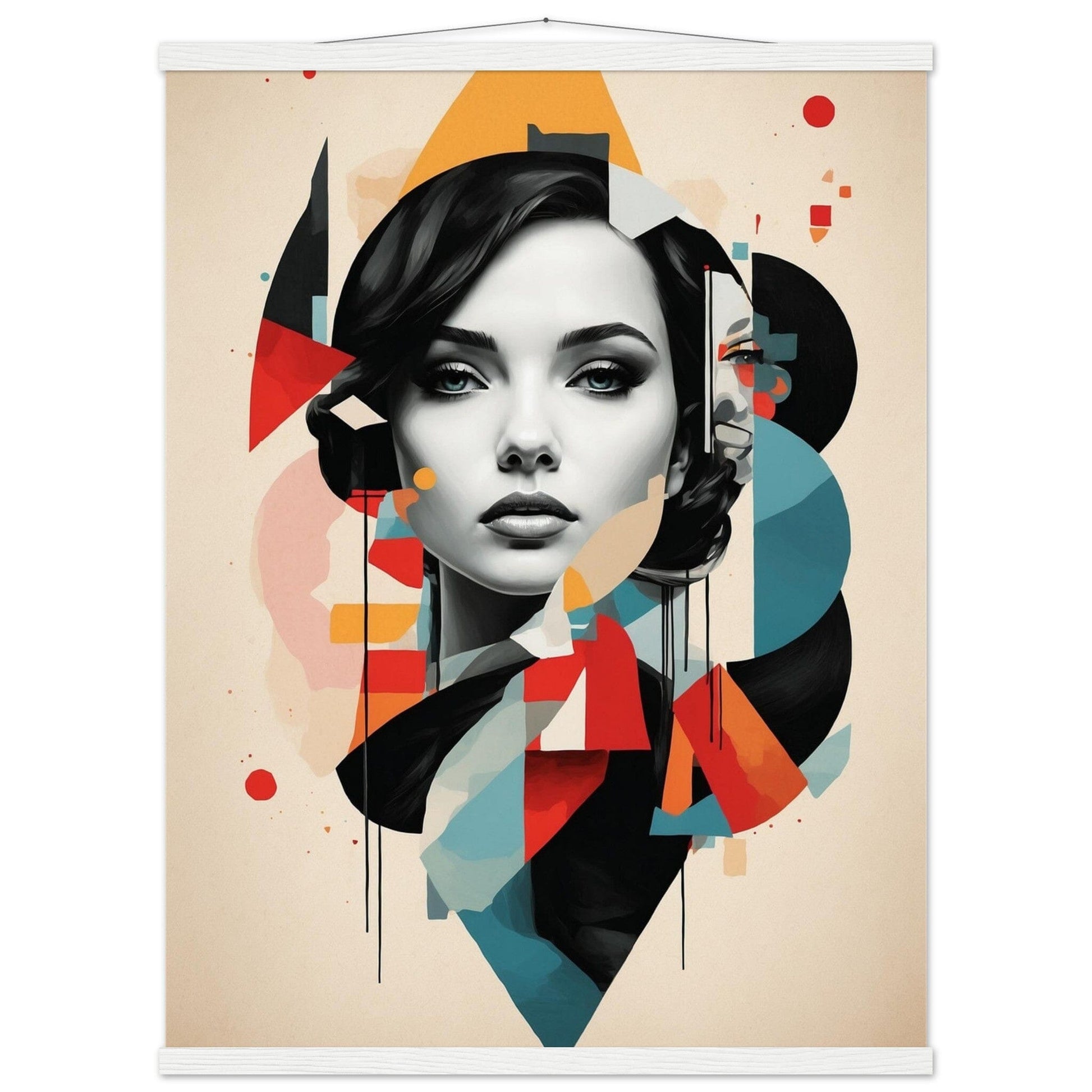 Premium Matte Paper Poster with Hanger - Minimalistische Kunstpräsentation mit Holzhänger Print Material Modern Masterpieces 60x80 cm / 24x32″ White wall hanger 