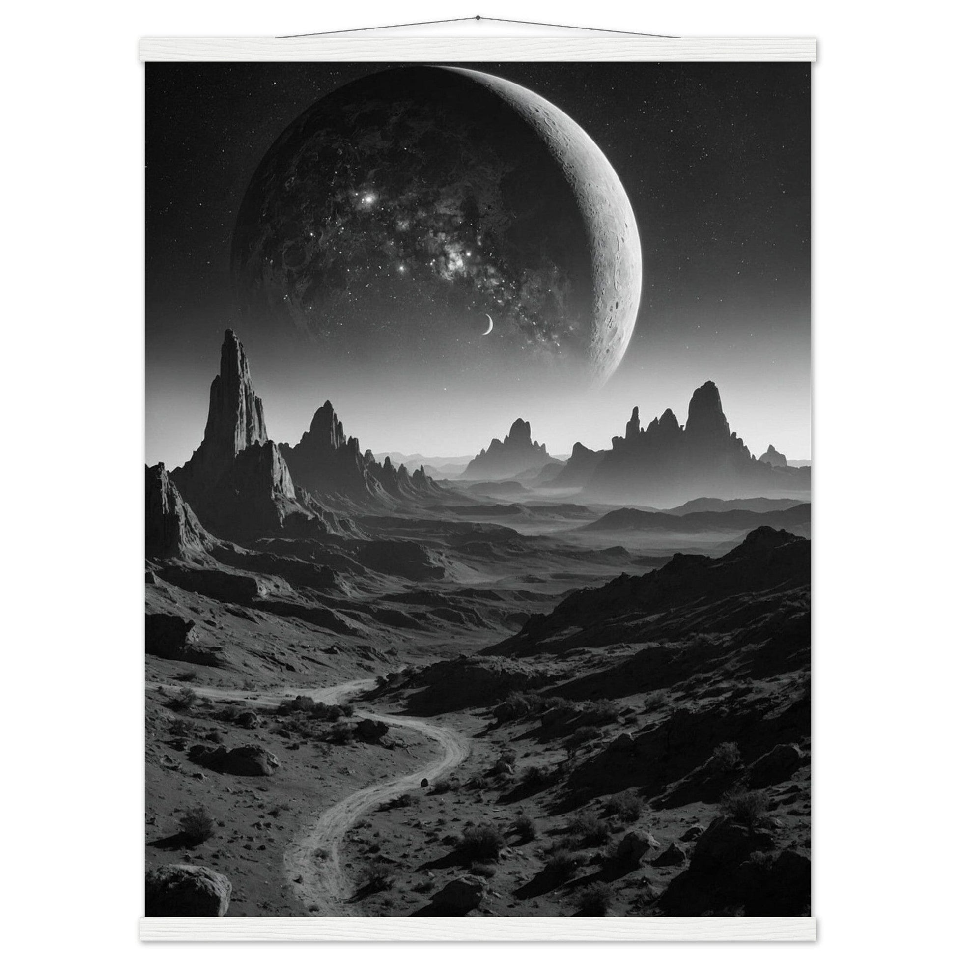 Premium Matte Paper Poster with Hanger - Minimalistische Kunstpräsentation mit Holzhänger Print Material Modern Masterpieces 60x80 cm / 24x32″ White wall hanger 