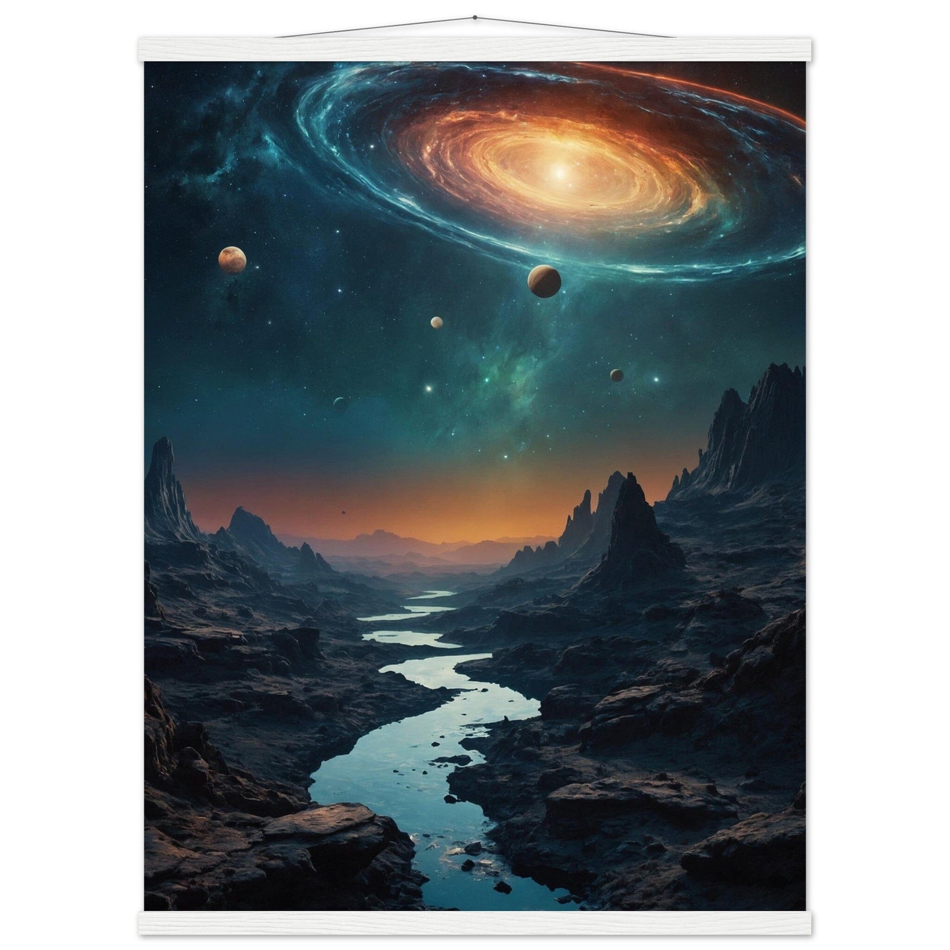 Premium Matte Paper Poster with Hanger - Minimalistische Kunstpräsentation mit Holzhänger Print Material Modern Masterpieces 60x80 cm / 24x32″ White wall hanger 