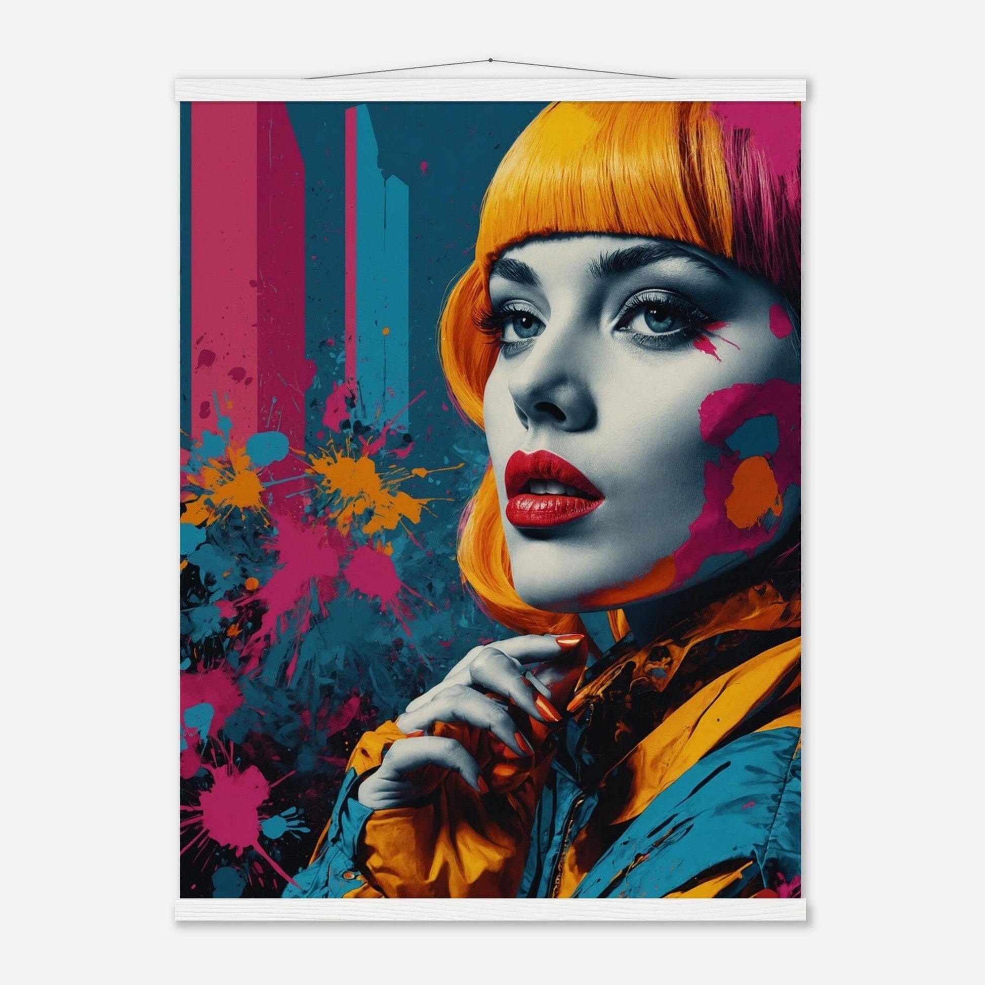 Premium Matte Paper Poster with Hanger - Minimalistische Kunstpräsentation mit Holzhänger Print Material Modern Masterpieces 60x80 cm / 24x32″ White wall hanger 
