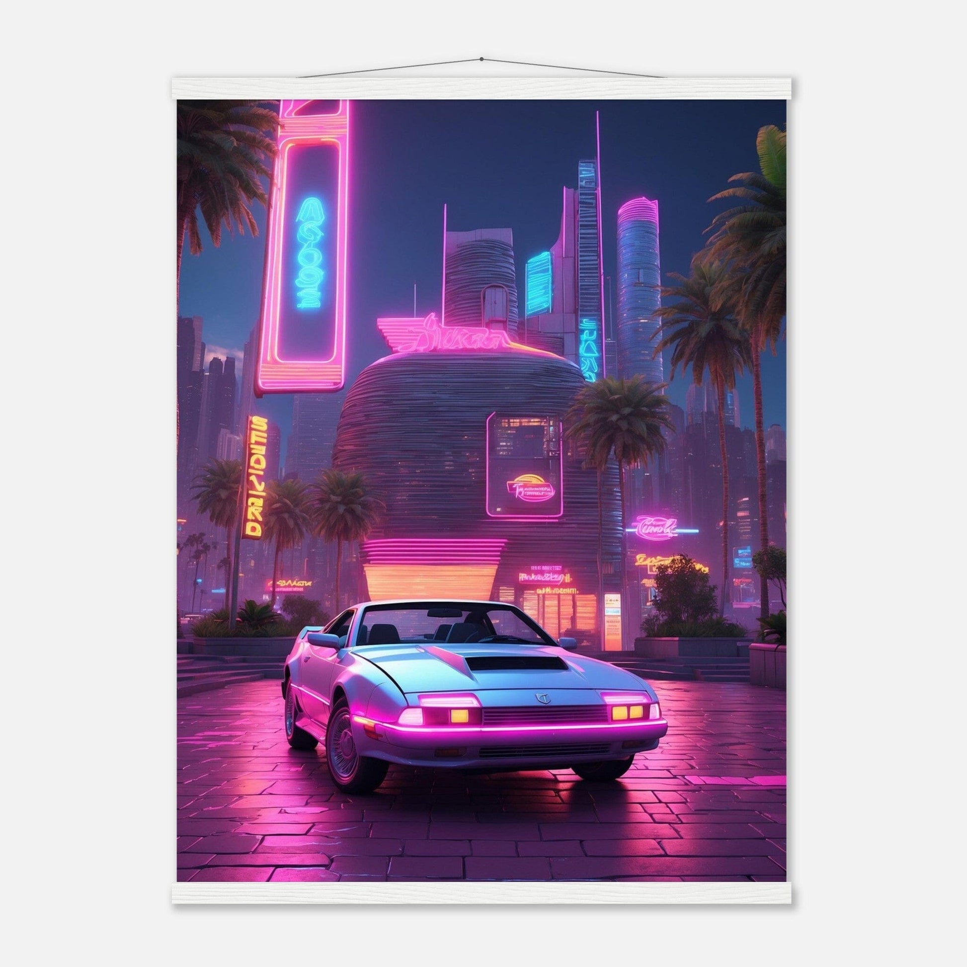 Premium Matte Paper Poster with Hanger - Minimalistische Kunstpräsentation mit Holzhänger Print Material Modern Masterpieces 60x80 cm / 24x32″ White wall hanger 
