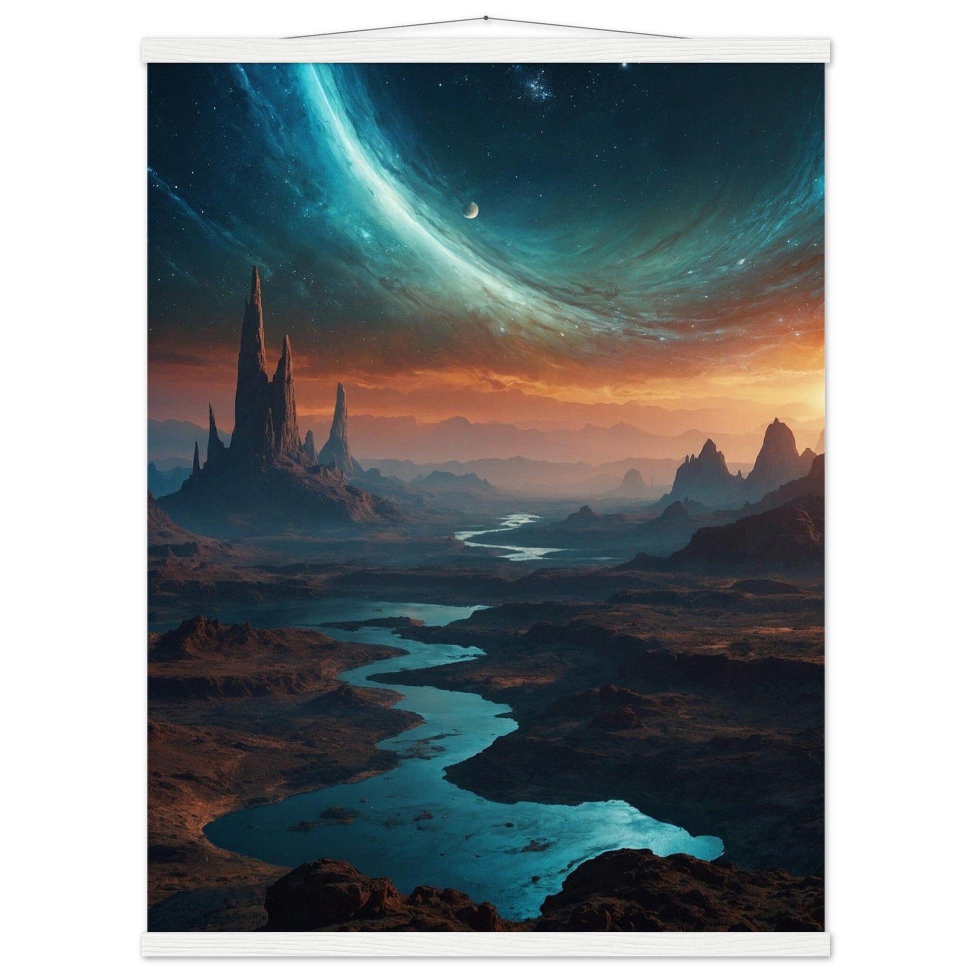 Premium Matte Paper Poster with Hanger - Minimalistische Kunstpräsentation mit Holzhänger Print Material Modern Masterpieces 60x80 cm / 24x32″ White wall hanger 