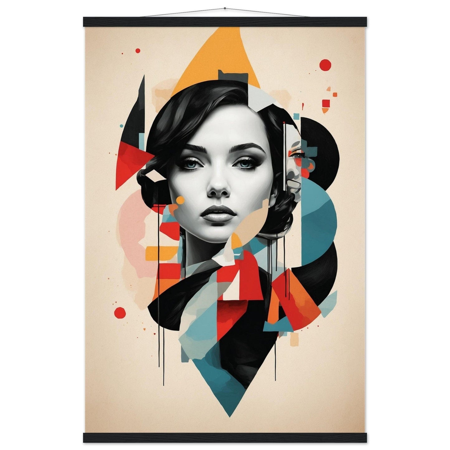Premium Matte Paper Poster with Hanger - Minimalistische Kunstpräsentation mit Holzhänger Print Material Modern Masterpieces 60x90 cm / 24x36″ Black wall hanger 