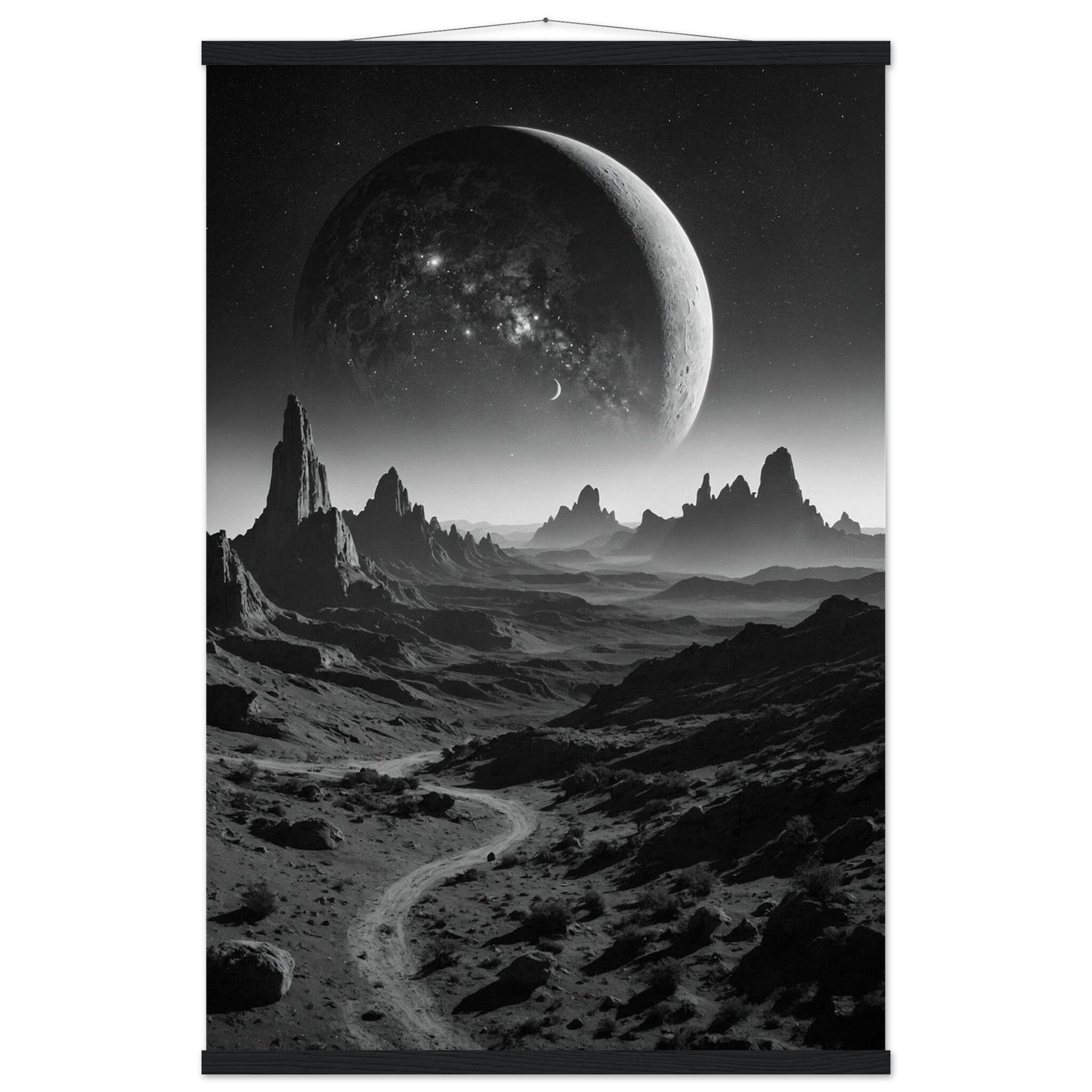 Premium Matte Paper Poster with Hanger - Minimalistische Kunstpräsentation mit Holzhänger Print Material Modern Masterpieces 60x90 cm / 24x36″ Black wall hanger 