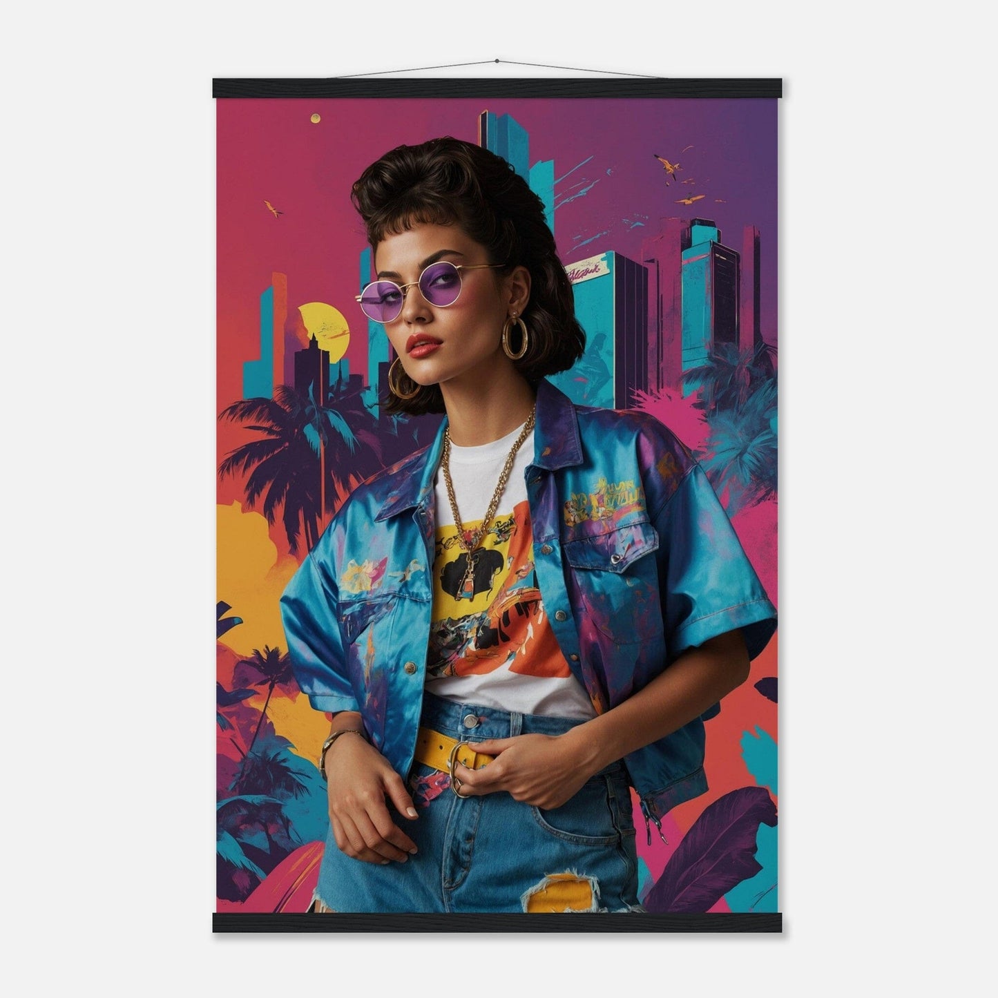 Premium Matte Paper Poster with Hanger - Minimalistische Kunstpräsentation mit Holzhänger Print Material Modern Masterpieces 60x90 cm / 24x36″ Black wall hanger 