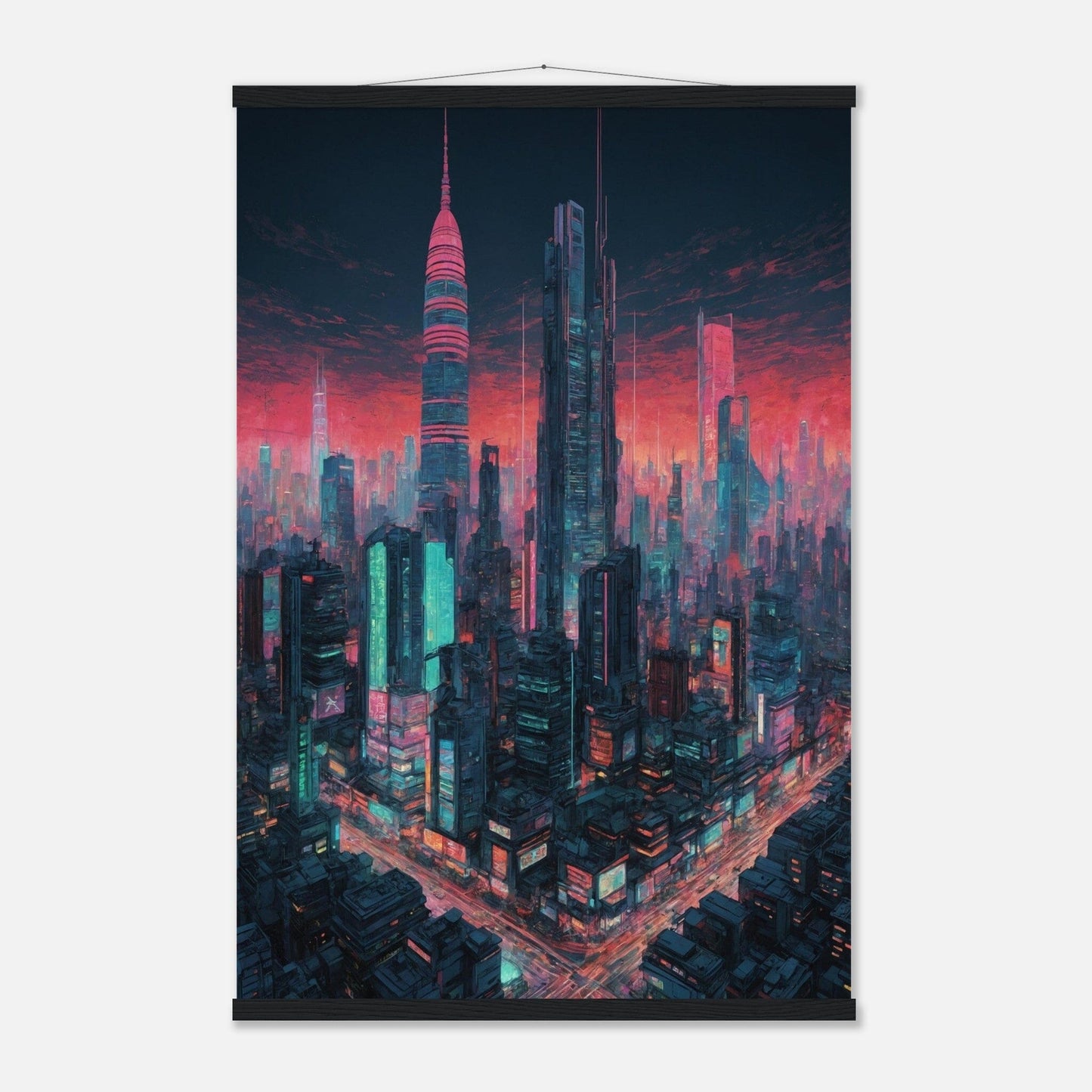 Premium Matte Paper Poster with Hanger - Minimalistische Kunstpräsentation mit Holzhänger Print Material Modern Masterpieces 60x90 cm / 24x36″ Black wall hanger 