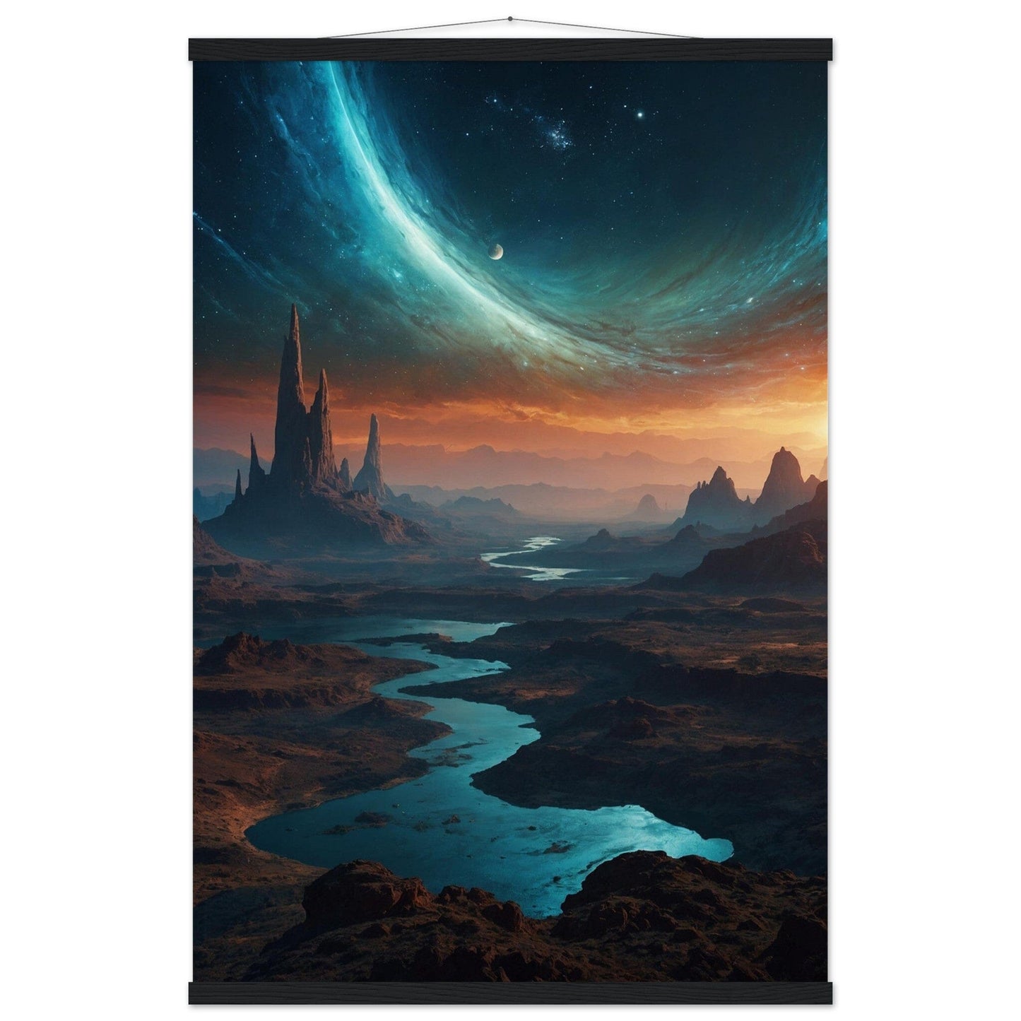 Premium Matte Paper Poster with Hanger - Minimalistische Kunstpräsentation mit Holzhänger Print Material Modern Masterpieces 60x90 cm / 24x36″ Black wall hanger 