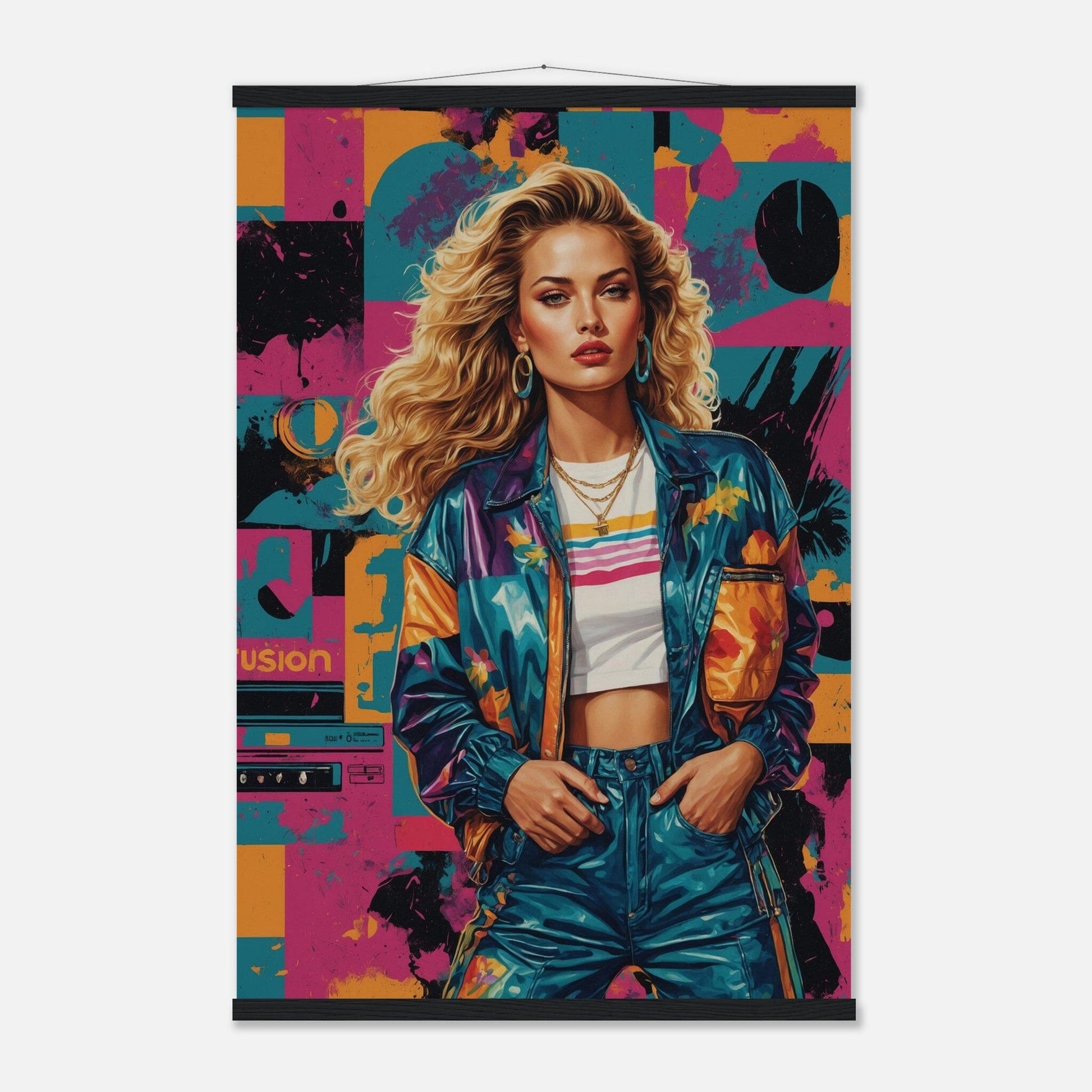 Premium Matte Paper Poster with Hanger - Minimalistische Kunstpräsentation mit Holzhänger Print Material Modern Masterpieces 60x90 cm / 24x36″ Black wall hanger 