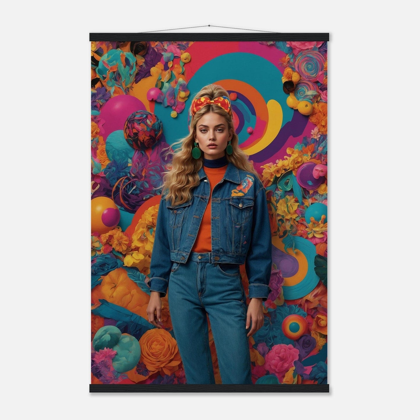 Premium Matte Paper Poster with Hanger - Minimalistische Kunstpräsentation mit Holzhänger Print Material Modern Masterpieces 60x90 cm / 24x36″ Black wall hanger 