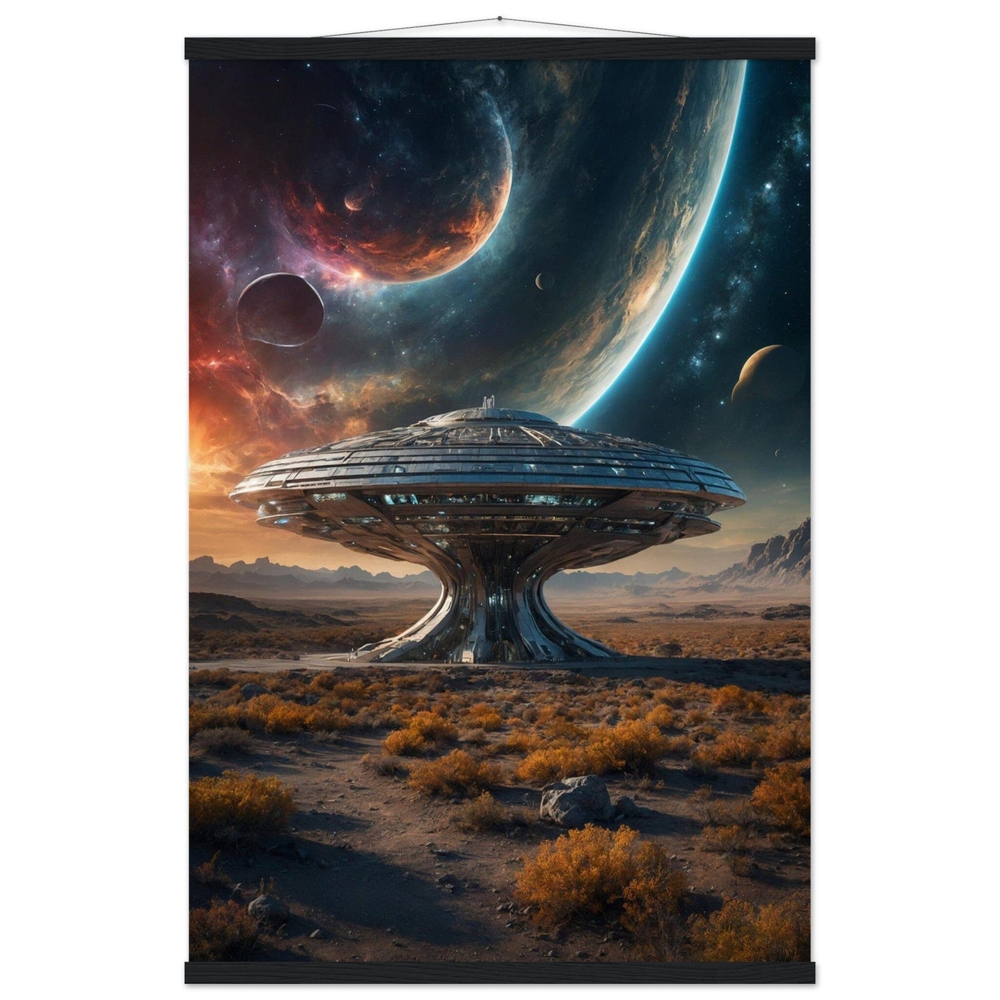Premium Matte Paper Poster with Hanger - Minimalistische Kunstpräsentation mit Holzhänger Print Material Modern Masterpieces 60x90 cm / 24x36″ Black wall hanger 