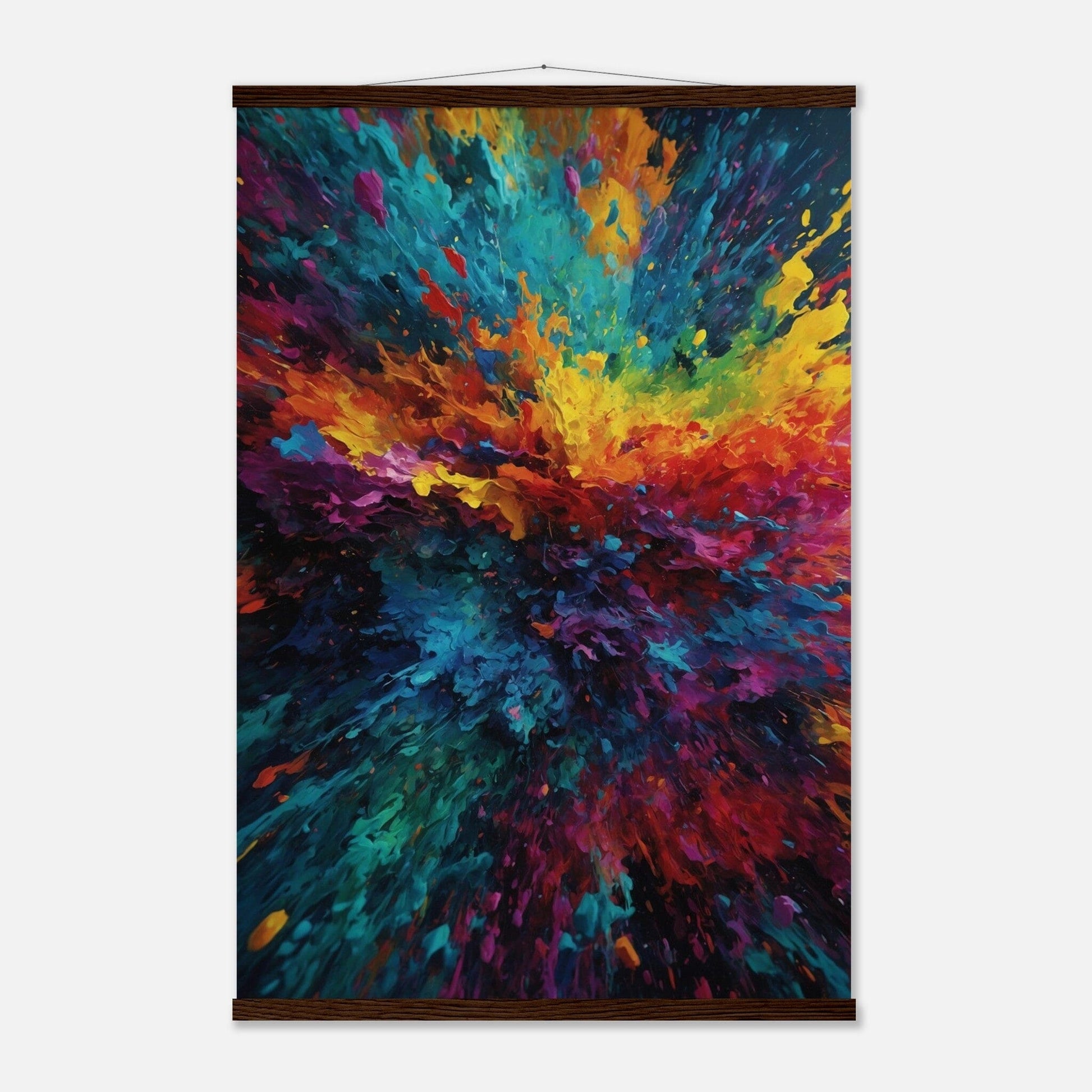 Premium Matte Paper Poster with Hanger - Minimalistische Kunstpräsentation mit Holzhänger Print Material Modern Masterpieces 60x90 cm / 24x36″ Dark wood wall hanger 