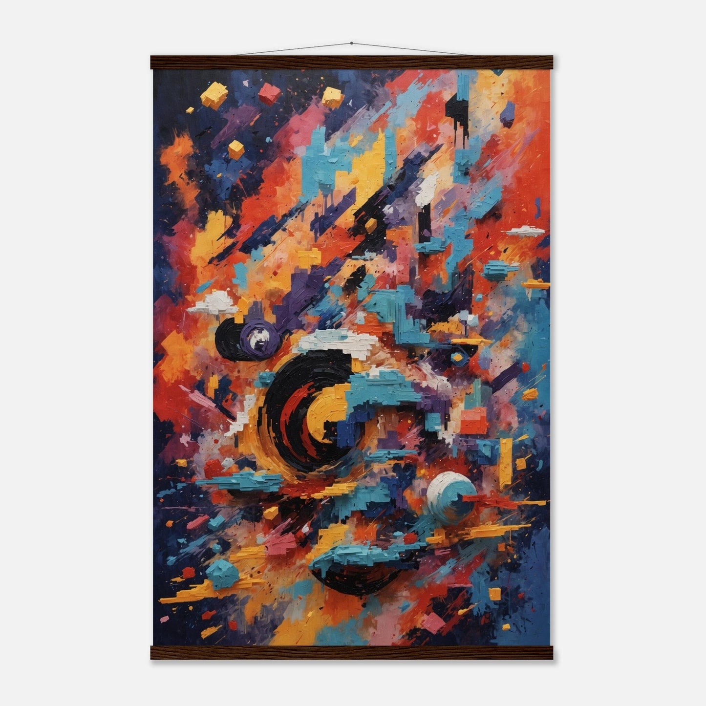 Premium Matte Paper Poster with Hanger - Minimalistische Kunstpräsentation mit Holzhänger Print Material Modern Masterpieces 60x90 cm / 24x36″ Dark wood wall hanger 