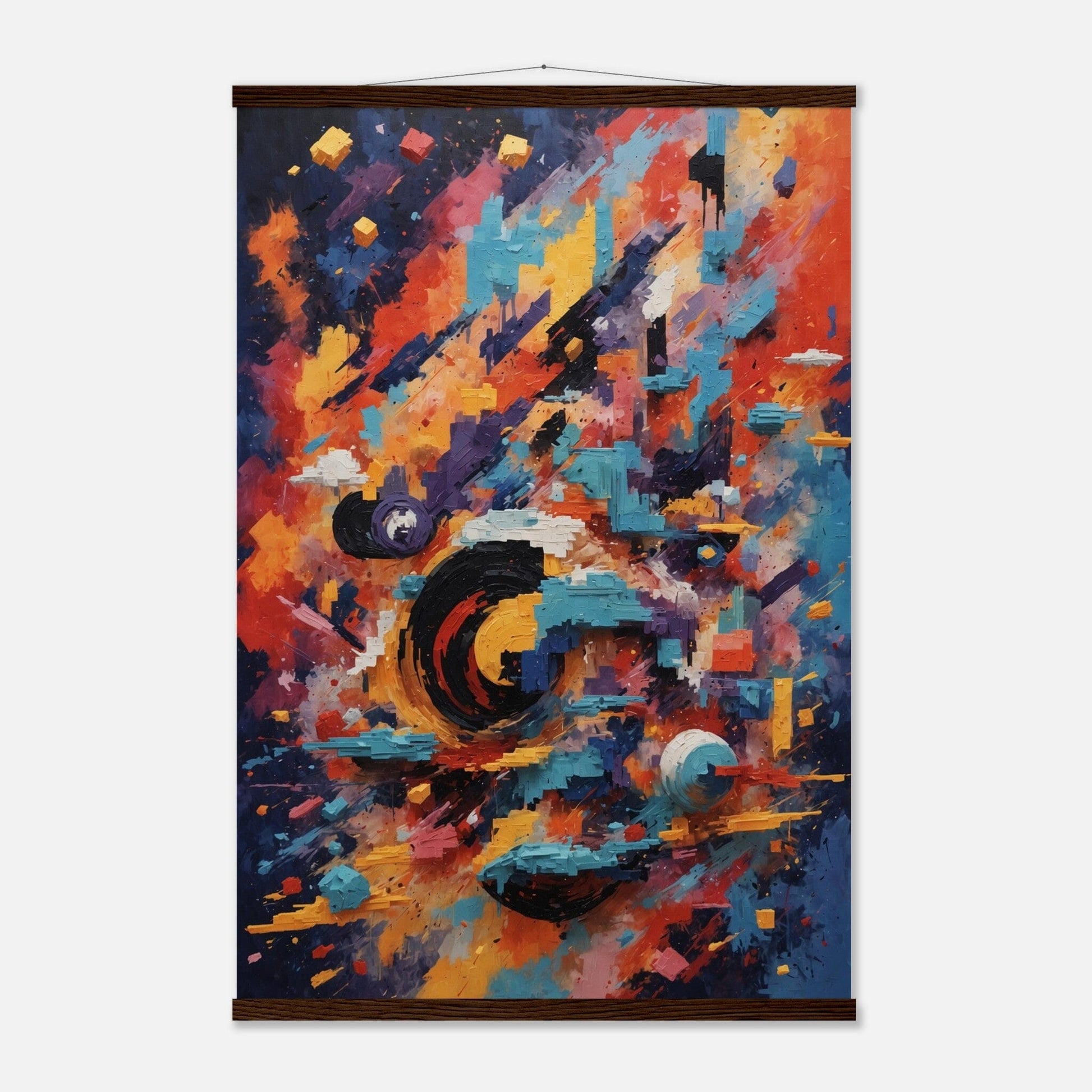 Premium Matte Paper Poster with Hanger - Minimalistische Kunstpräsentation mit Holzhänger Print Material Modern Masterpieces 60x90 cm / 24x36″ Dark wood wall hanger 
