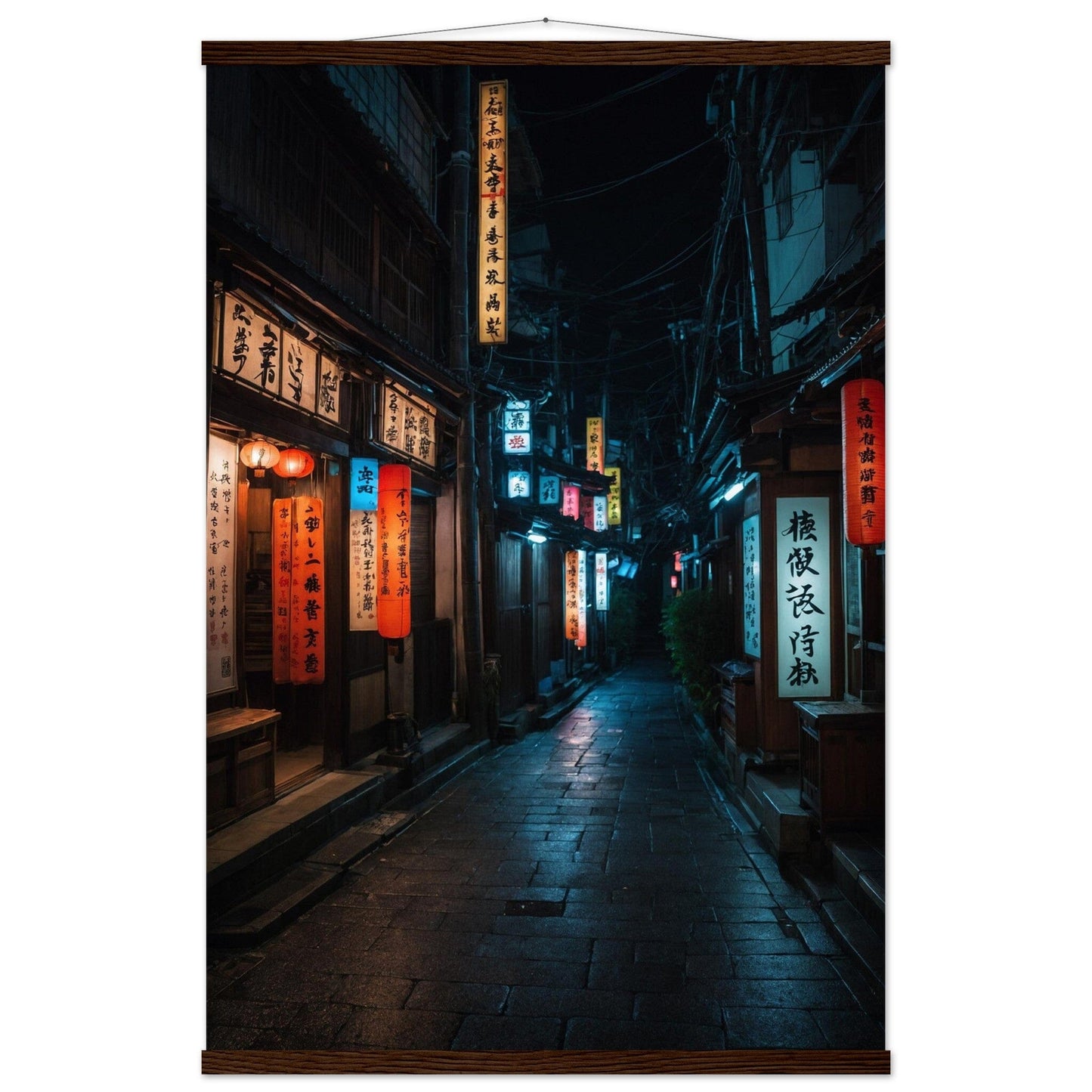 Premium Matte Paper Poster with Hanger - Minimalistische Kunstpräsentation mit Holzhänger Print Material Modern Masterpieces 60x90 cm / 24x36″ Dark wood wall hanger 