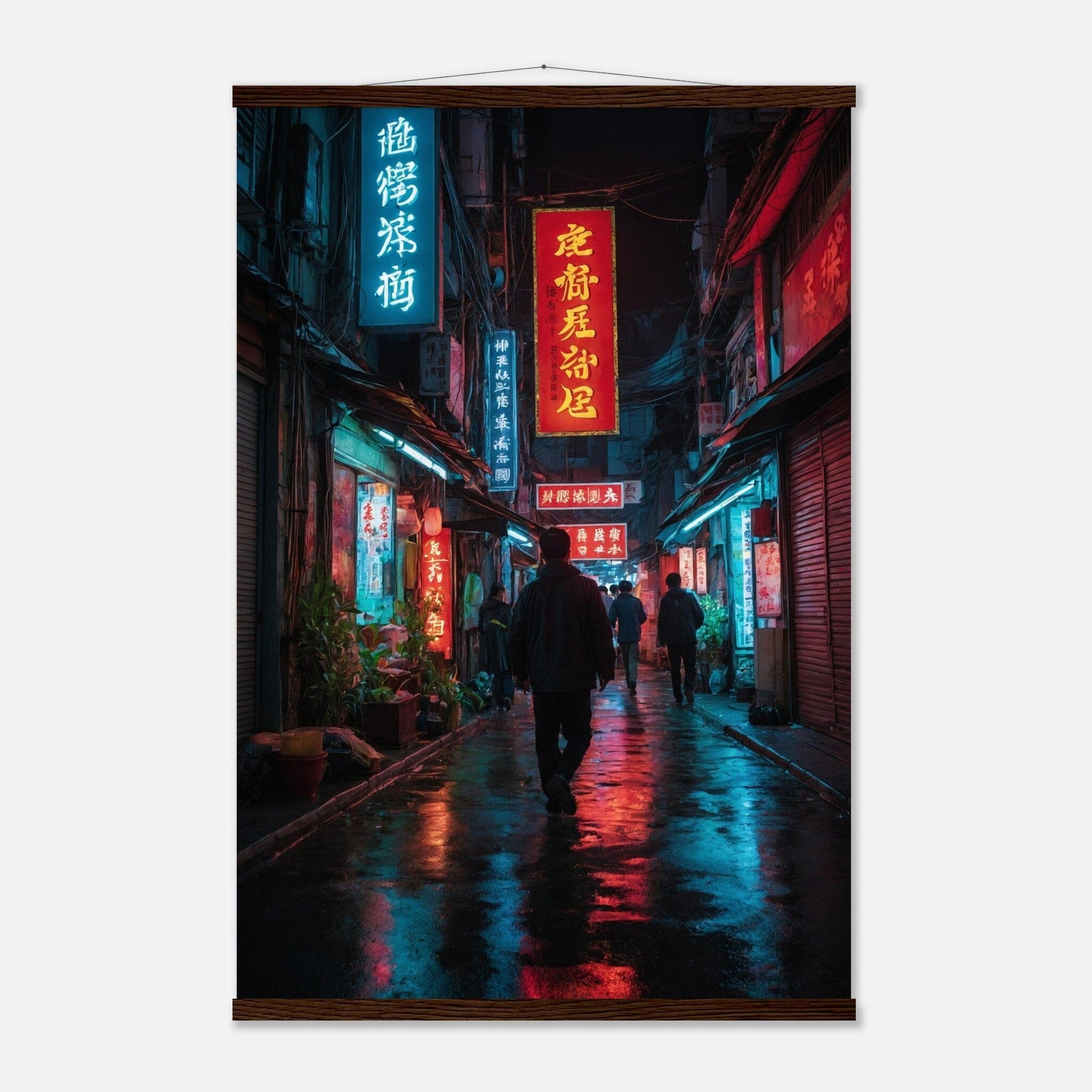Premium Matte Paper Poster with Hanger - Minimalistische Kunstpräsentation mit Holzhänger Print Material Modern Masterpieces 60x90 cm / 24x36″ Dark wood wall hanger 