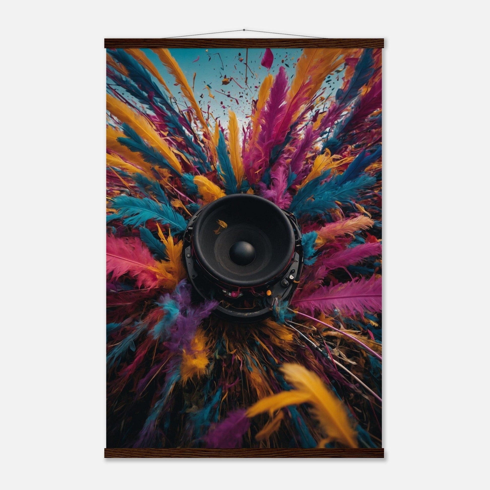 Premium Matte Paper Poster with Hanger - Minimalistische Kunstpräsentation mit Holzhänger Print Material Modern Masterpieces 60x90 cm / 24x36″ Dark wood wall hanger 