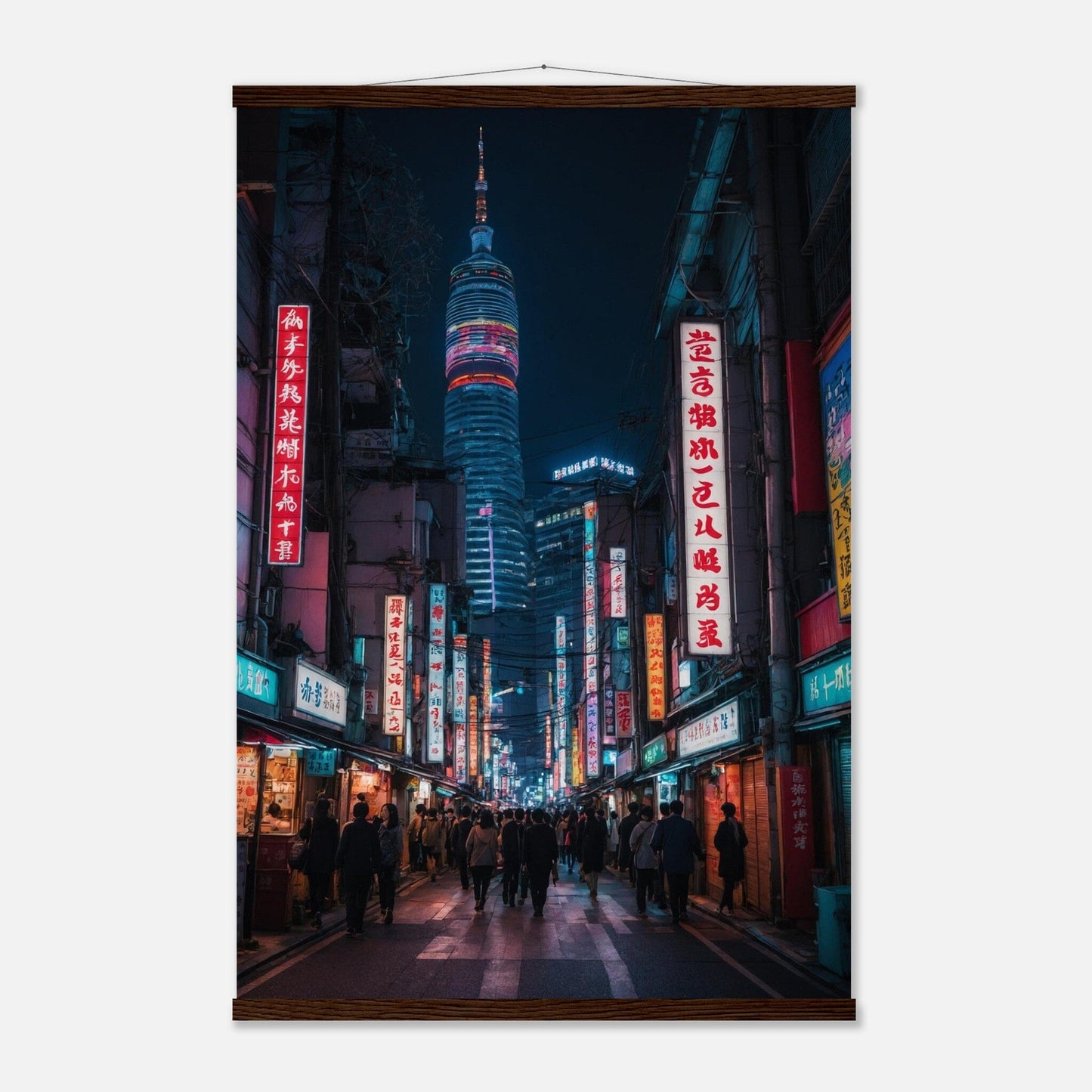 Premium Matte Paper Poster with Hanger - Minimalistische Kunstpräsentation mit Holzhänger Print Material Modern Masterpieces 60x90 cm / 24x36″ Dark wood wall hanger 