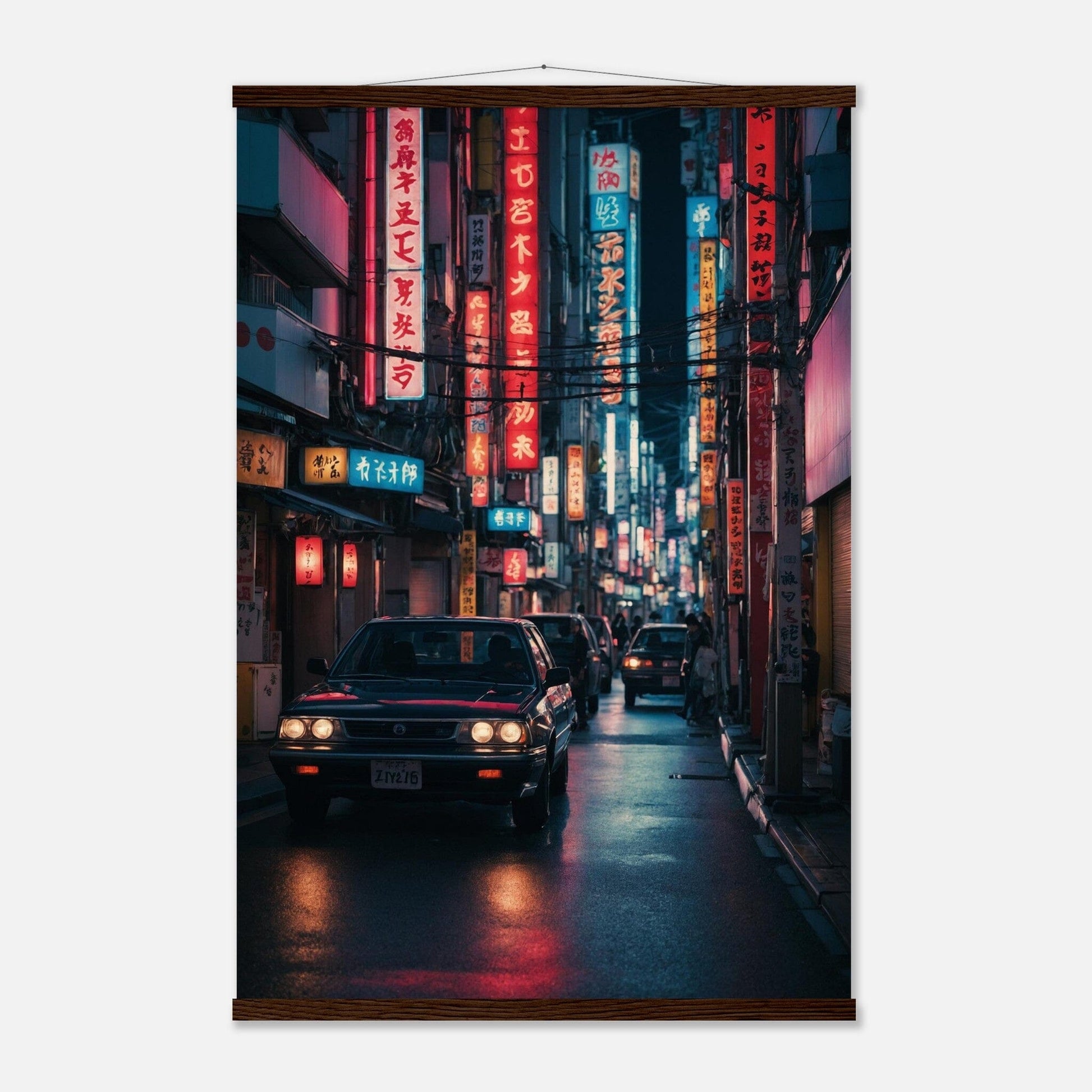 Premium Matte Paper Poster with Hanger - Minimalistische Kunstpräsentation mit Holzhänger Print Material Modern Masterpieces 60x90 cm / 24x36″ Dark wood wall hanger 