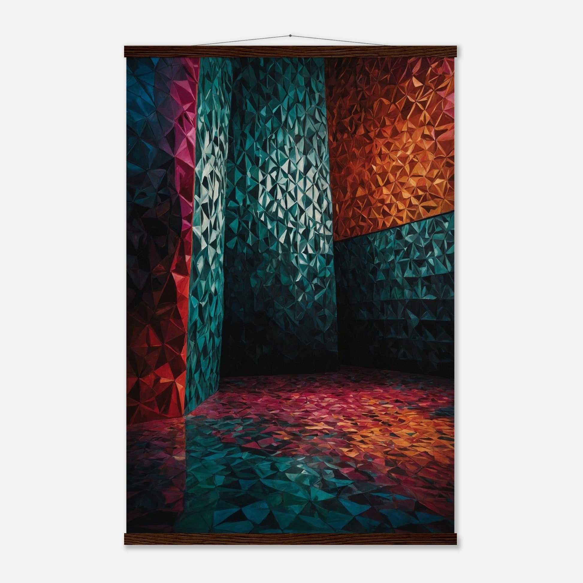 Premium Matte Paper Poster with Hanger - Minimalistische Kunstpräsentation mit Holzhänger Print Material Modern Masterpieces 60x90 cm / 24x36″ Dark wood wall hanger 