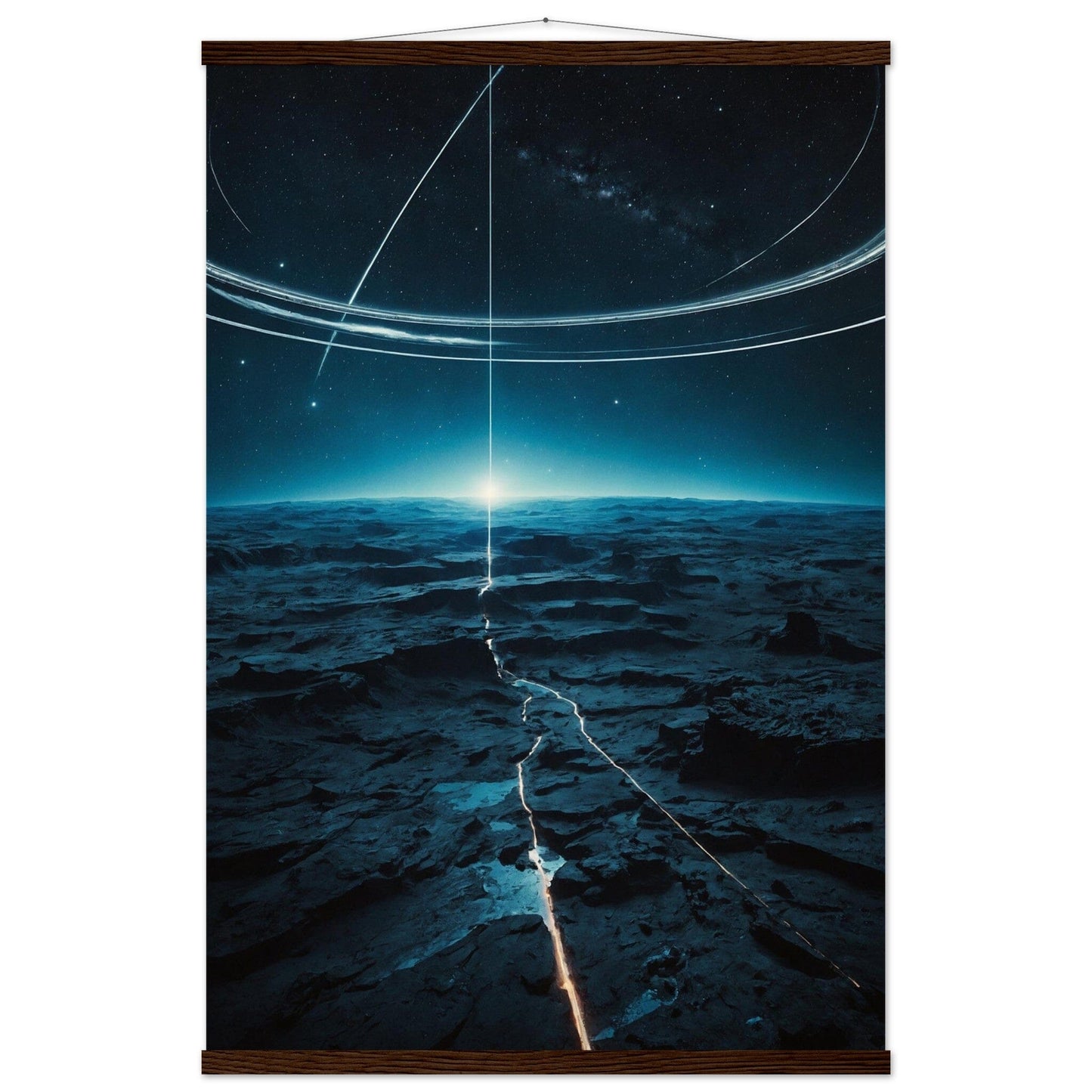 Premium Matte Paper Poster with Hanger - Minimalistische Kunstpräsentation mit Holzhänger Print Material Modern Masterpieces 60x90 cm / 24x36″ Dark wood wall hanger 