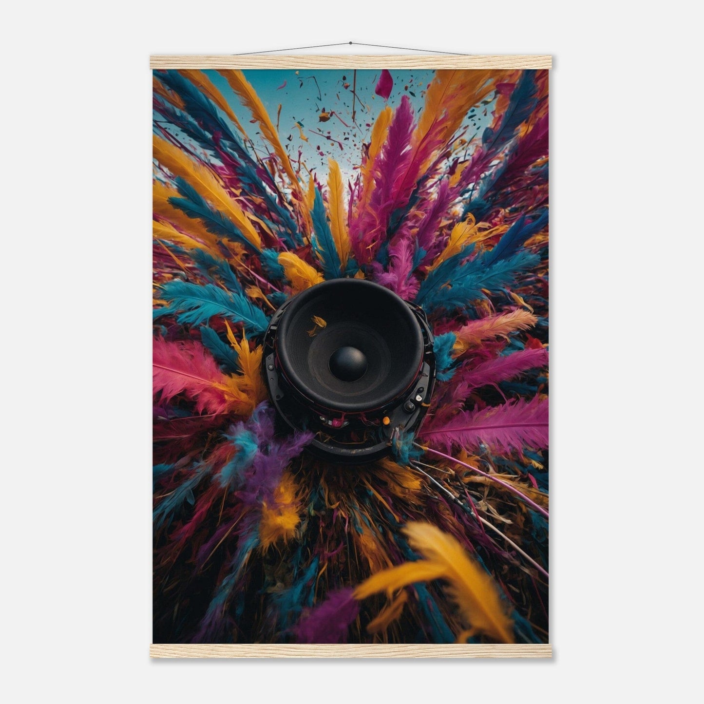 Premium Matte Paper Poster with Hanger - Minimalistische Kunstpräsentation mit Holzhänger Print Material Modern Masterpieces 60x90 cm / 24x36″ Natural wood wall hanger 