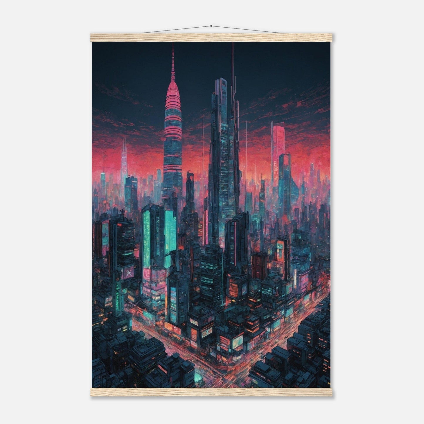 Premium Matte Paper Poster with Hanger - Minimalistische Kunstpräsentation mit Holzhänger Print Material Modern Masterpieces 60x90 cm / 24x36″ Natural wood wall hanger 