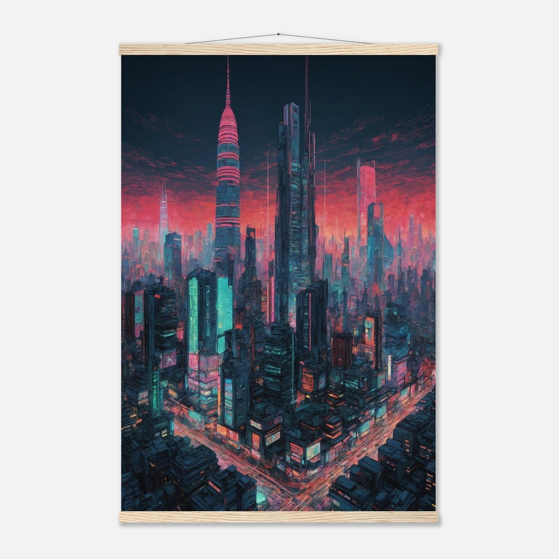 Premium Matte Paper Poster with Hanger - Minimalistische Kunstpräsentation mit Holzhänger Print Material Modern Masterpieces 60x90 cm / 24x36″ Natural wood wall hanger 