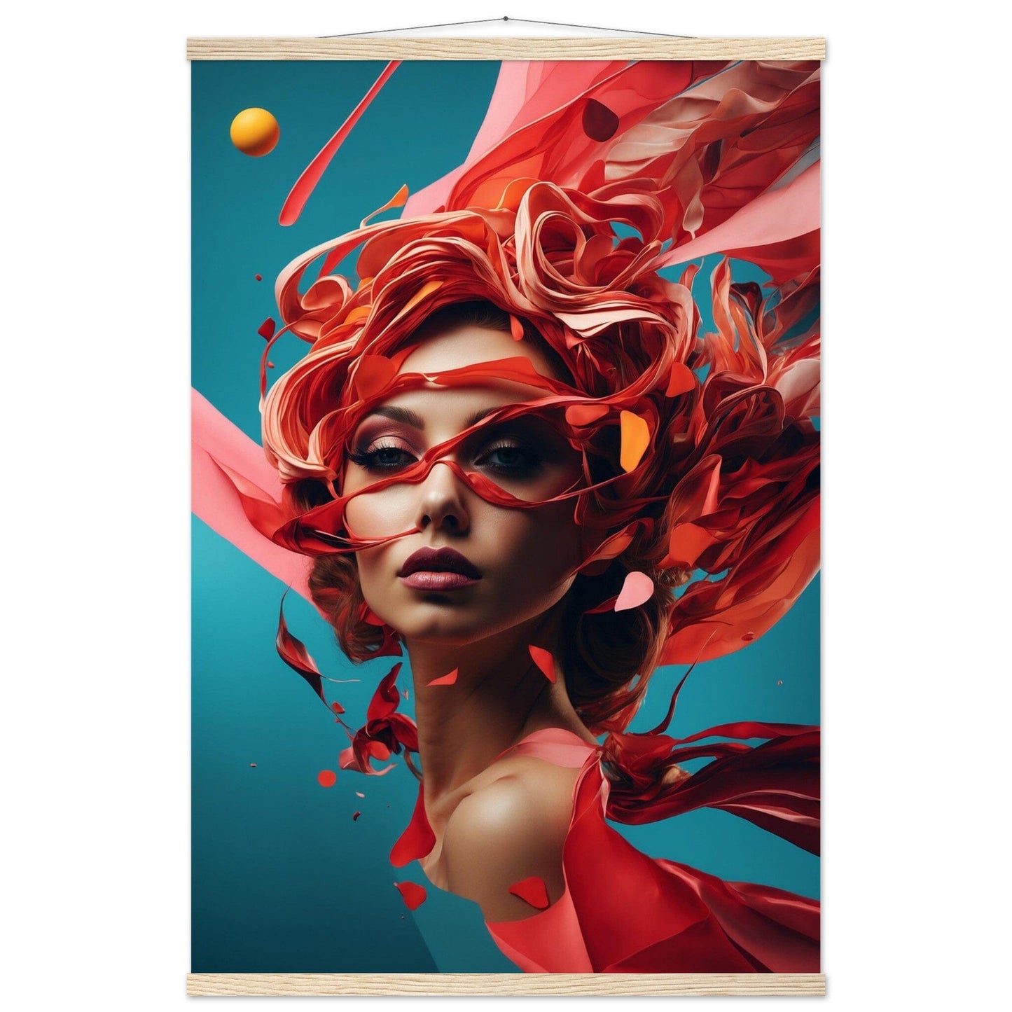 Premium Matte Paper Poster with Hanger - Minimalistische Kunstpräsentation mit Holzhänger Print Material Modern Masterpieces 60x90 cm / 24x36″ Natural wood wall hanger 