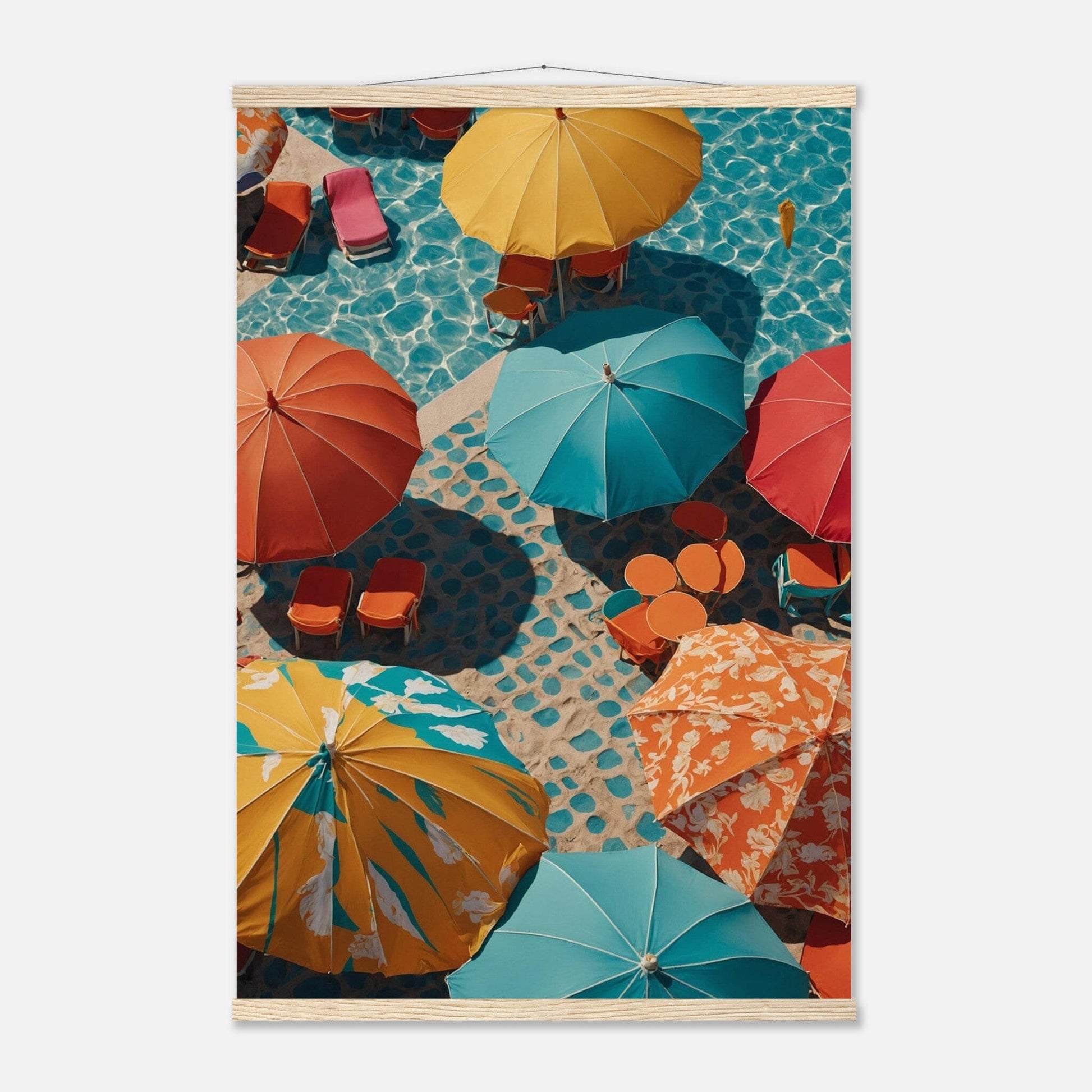 Premium Matte Paper Poster with Hanger - Minimalistische Kunstpräsentation mit Holzhänger Print Material Modern Masterpieces 60x90 cm / 24x36″ Natural wood wall hanger 