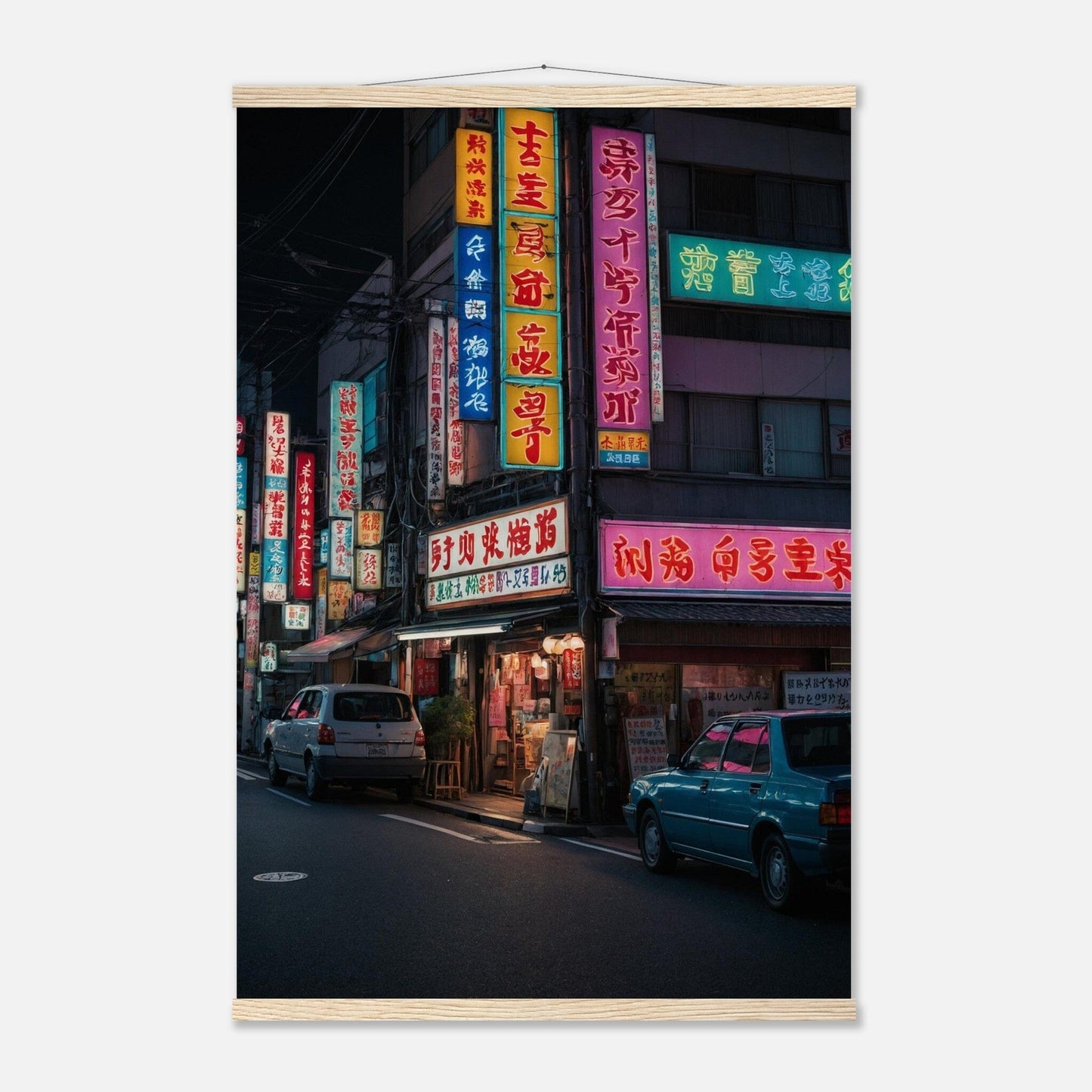 Premium Matte Paper Poster with Hanger - Minimalistische Kunstpräsentation mit Holzhänger Print Material Modern Masterpieces 60x90 cm / 24x36″ Natural wood wall hanger 