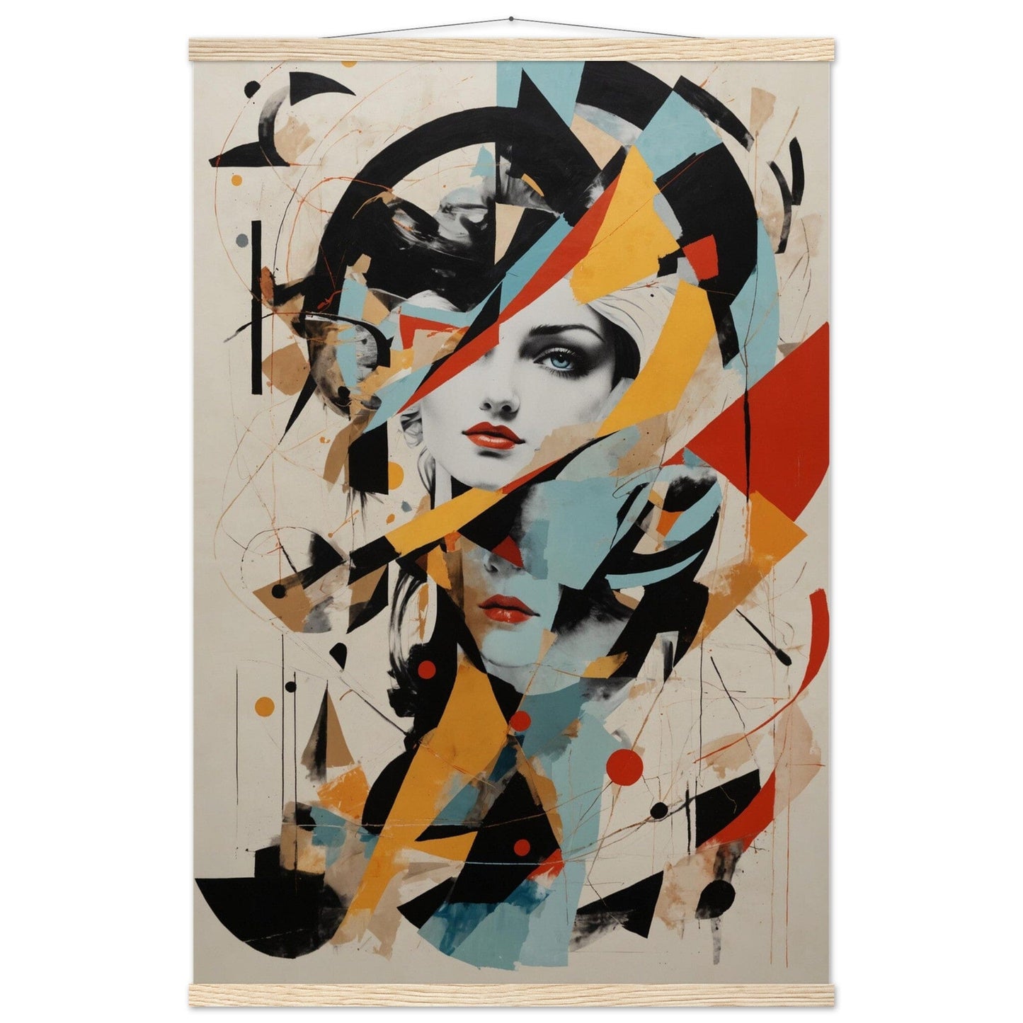 Premium Matte Paper Poster with Hanger - Minimalistische Kunstpräsentation mit Holzhänger Print Material Modern Masterpieces 60x90 cm / 24x36″ Natural wood wall hanger 
