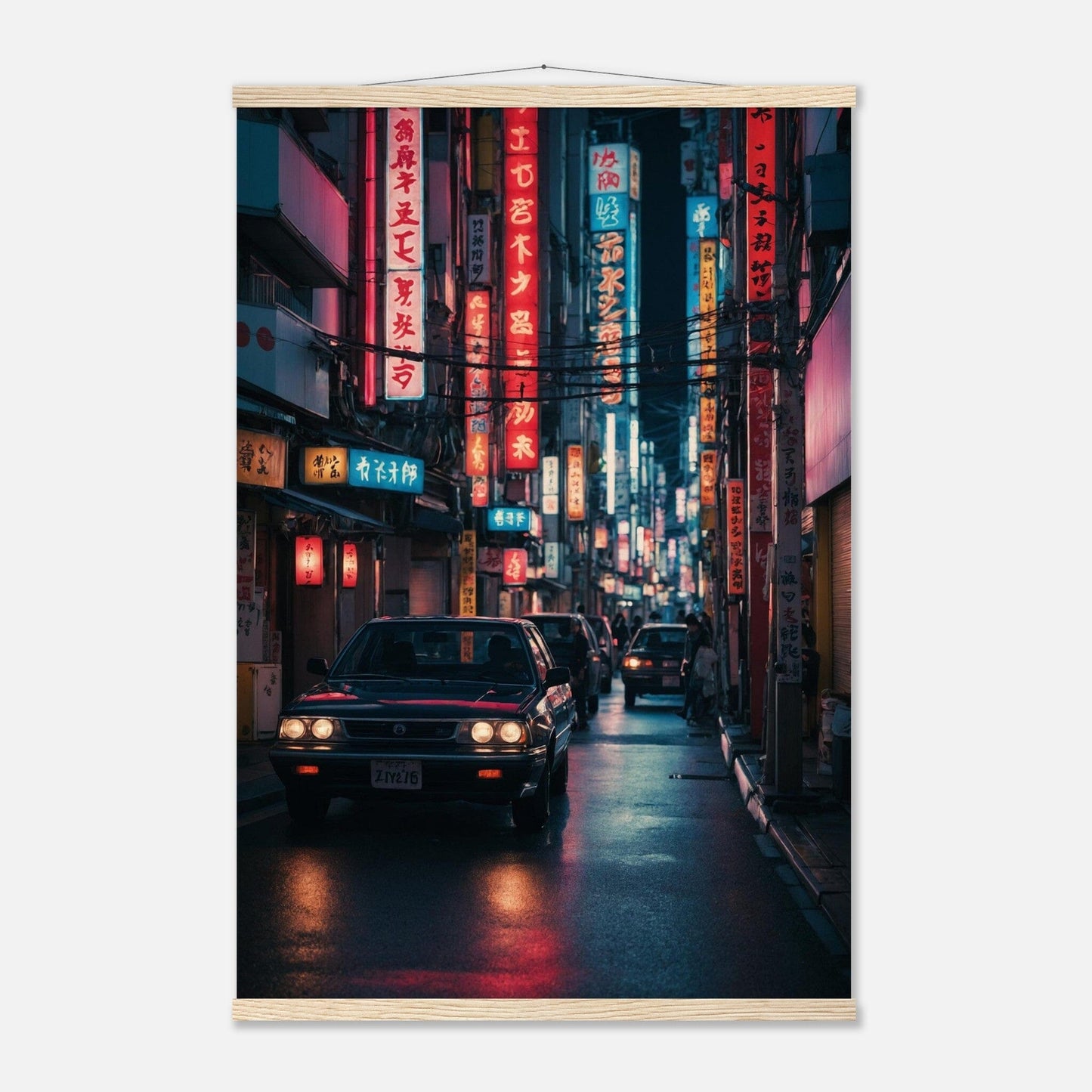 Premium Matte Paper Poster with Hanger - Minimalistische Kunstpräsentation mit Holzhänger Print Material Modern Masterpieces 60x90 cm / 24x36″ Natural wood wall hanger 