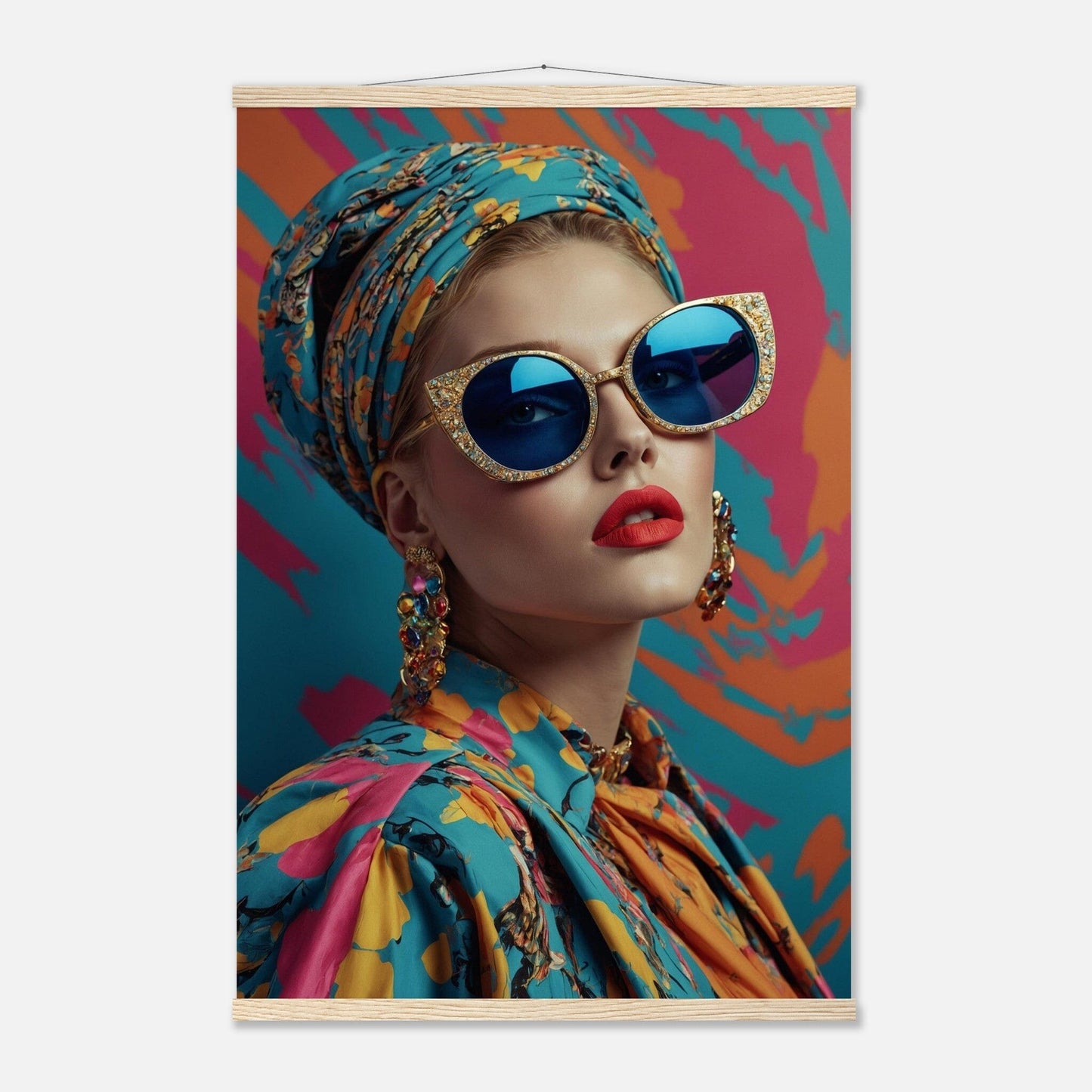 Premium Matte Paper Poster with Hanger - Minimalistische Kunstpräsentation mit Holzhänger Print Material Modern Masterpieces 60x90 cm / 24x36″ Natural wood wall hanger 