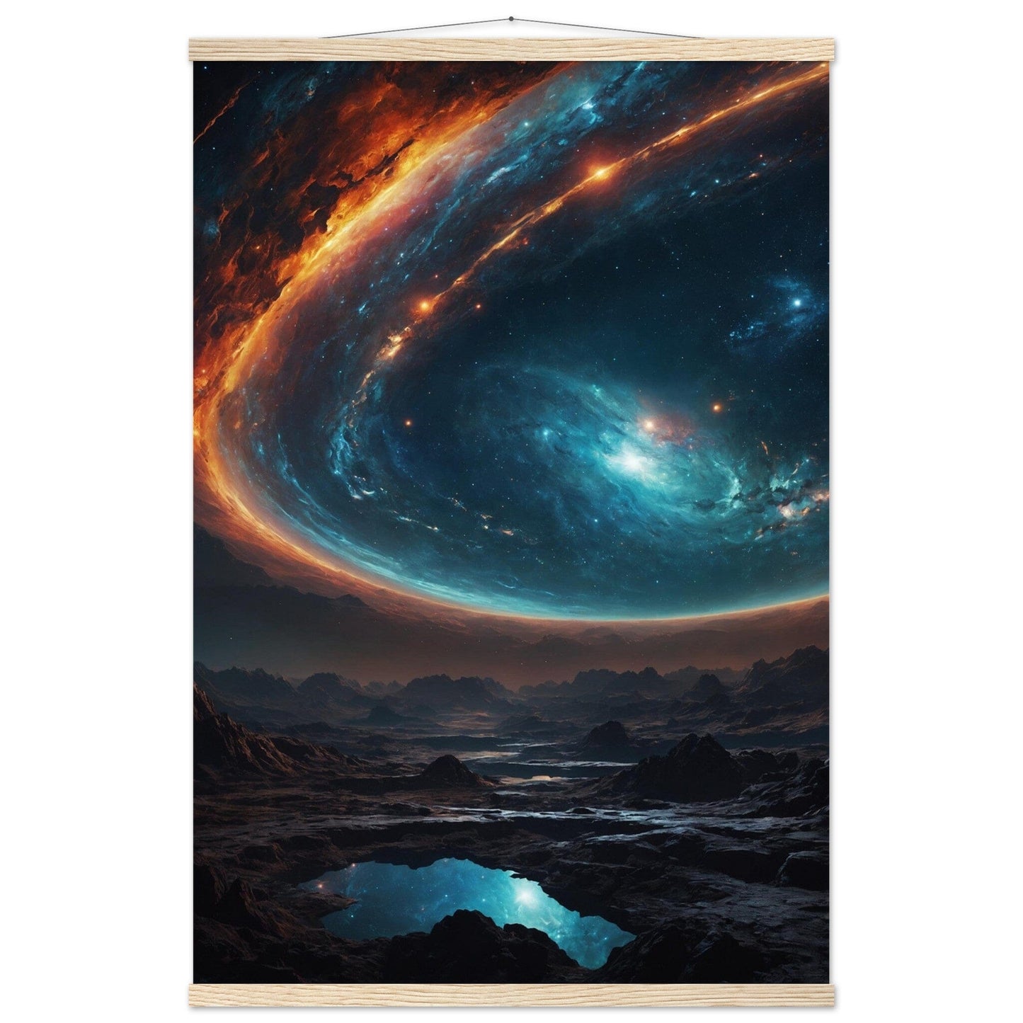 Premium Matte Paper Poster with Hanger - Minimalistische Kunstpräsentation mit Holzhänger Print Material Modern Masterpieces 60x90 cm / 24x36″ Natural wood wall hanger 