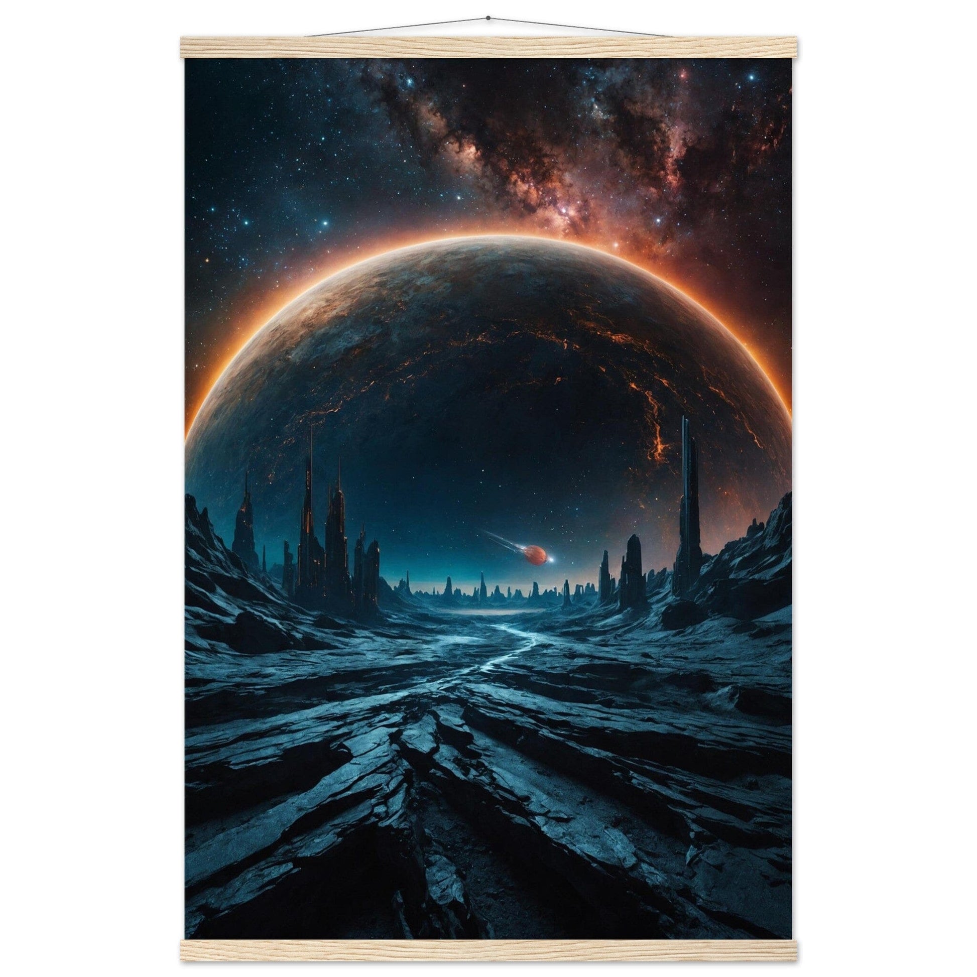 Premium Matte Paper Poster with Hanger - Minimalistische Kunstpräsentation mit Holzhänger Print Material Modern Masterpieces 60x90 cm / 24x36″ Natural wood wall hanger 