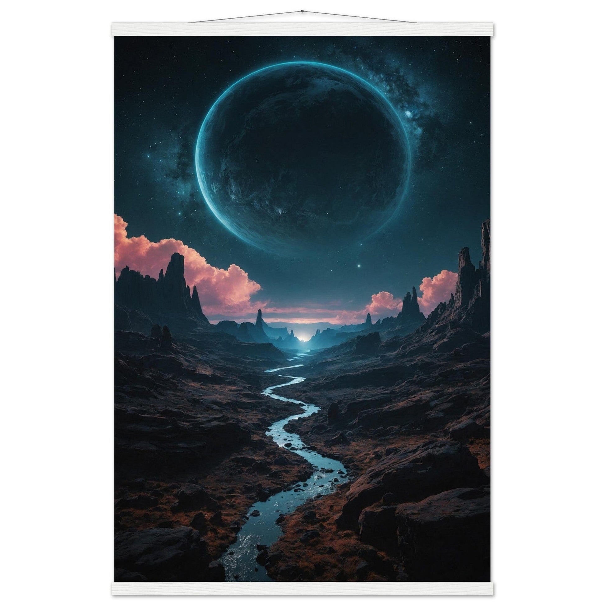 Premium Matte Paper Poster with Hanger - Minimalistische Kunstpräsentation mit Holzhänger Print Material Modern Masterpieces 60x90 cm / 24x36″ White wall hanger 