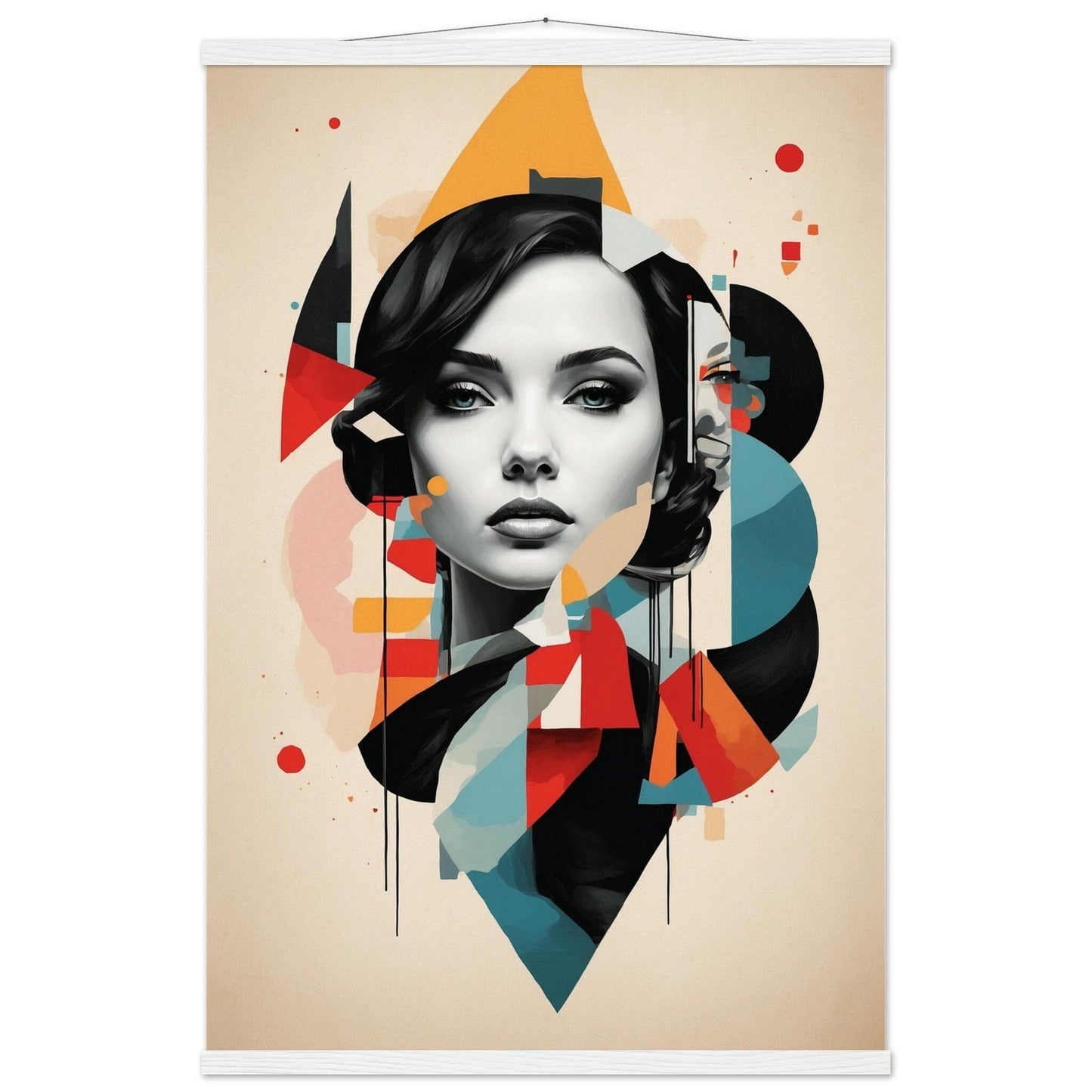 Premium Matte Paper Poster with Hanger - Minimalistische Kunstpräsentation mit Holzhänger Print Material Modern Masterpieces 60x90 cm / 24x36″ White wall hanger 