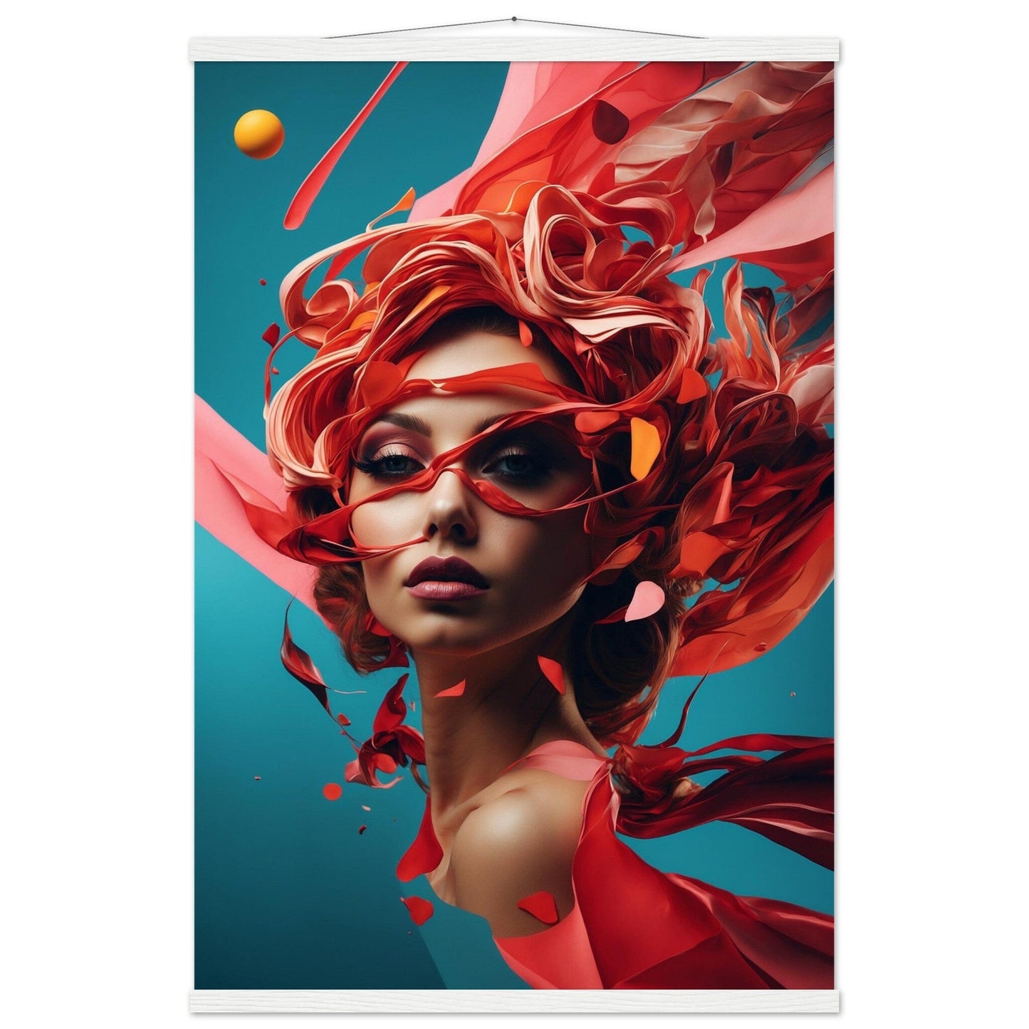 Premium Matte Paper Poster with Hanger - Minimalistische Kunstpräsentation mit Holzhänger Print Material Modern Masterpieces 60x90 cm / 24x36″ White wall hanger 