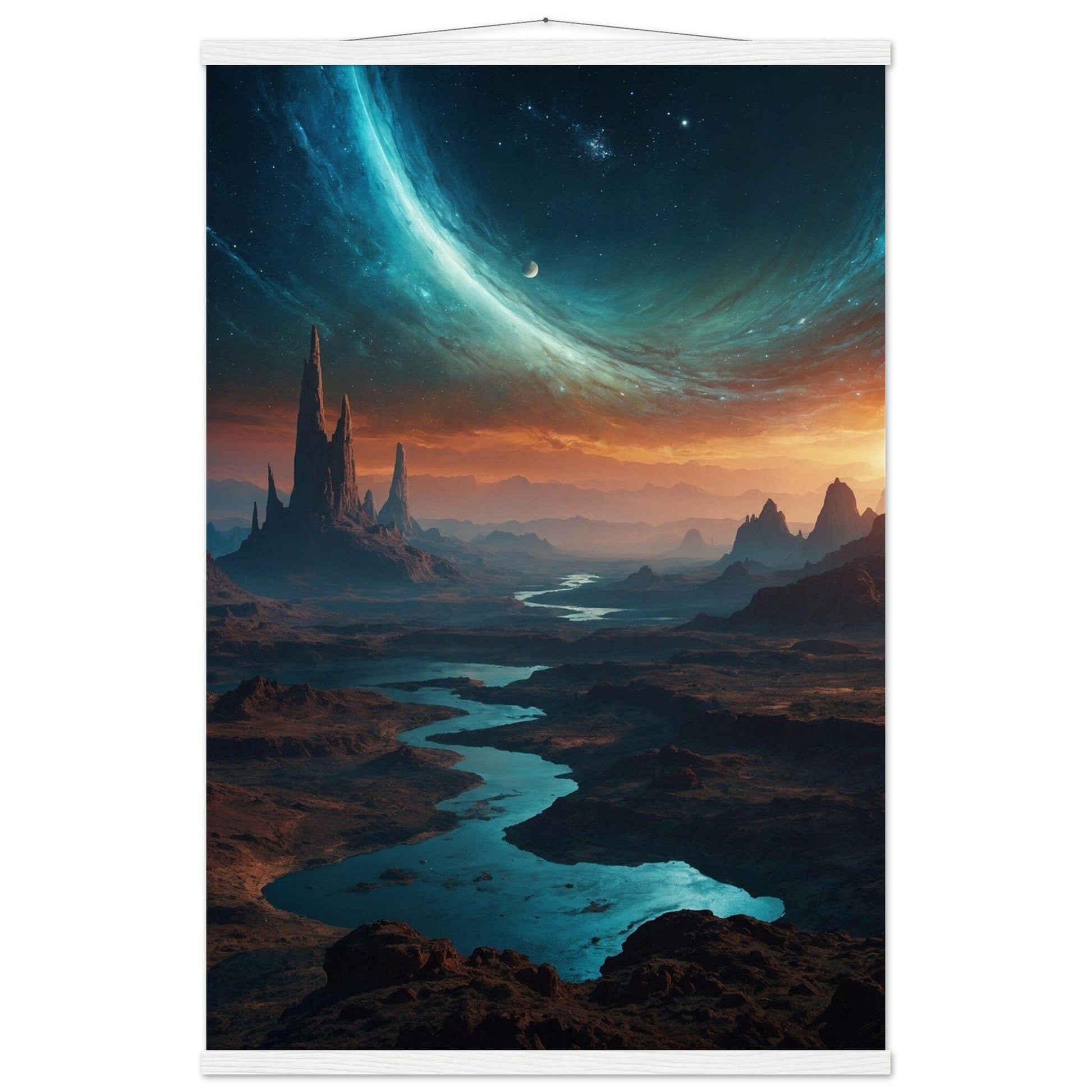 Premium Matte Paper Poster with Hanger - Minimalistische Kunstpräsentation mit Holzhänger Print Material Modern Masterpieces 60x90 cm / 24x36″ White wall hanger 