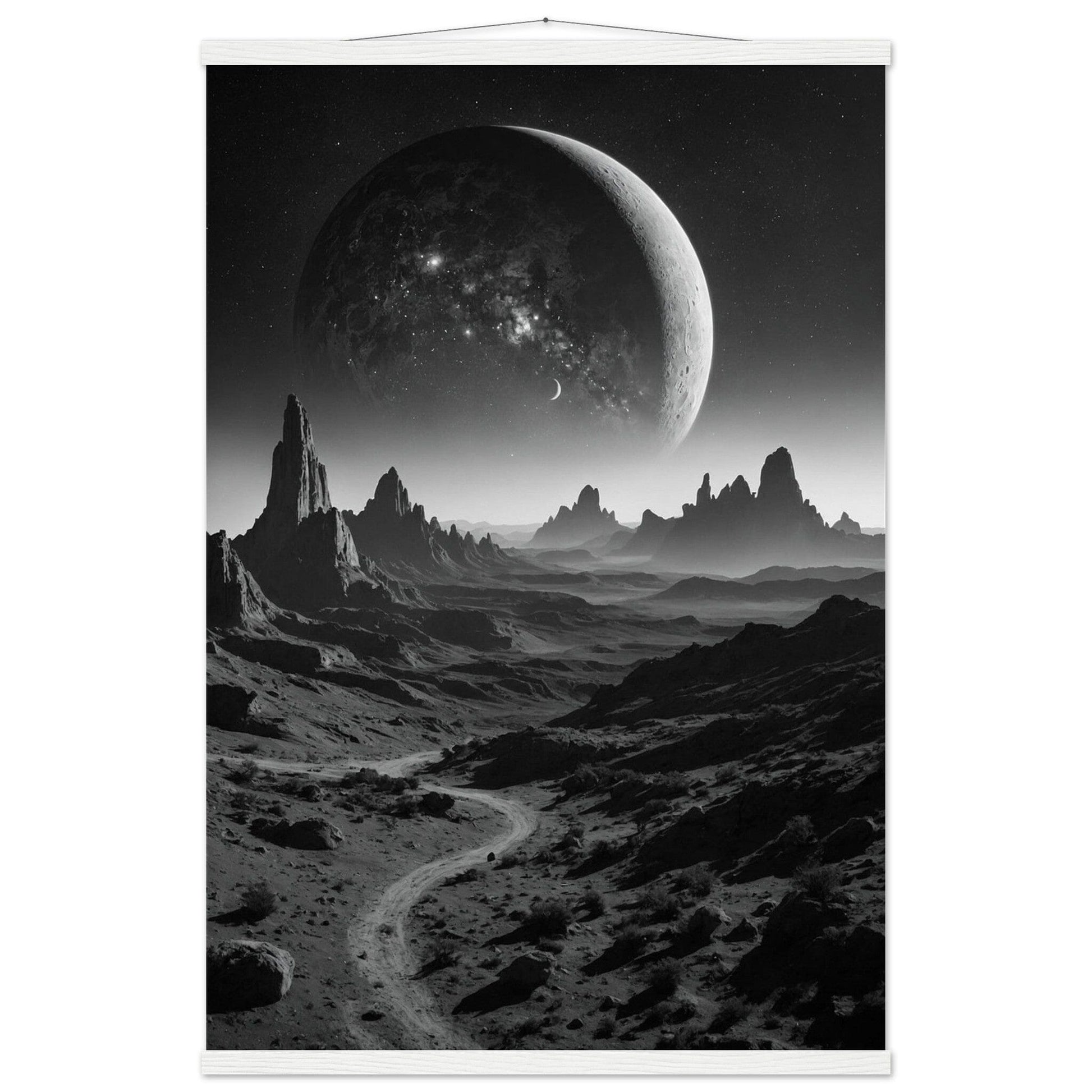 Premium Matte Paper Poster with Hanger - Minimalistische Kunstpräsentation mit Holzhänger Print Material Modern Masterpieces 60x90 cm / 24x36″ White wall hanger 