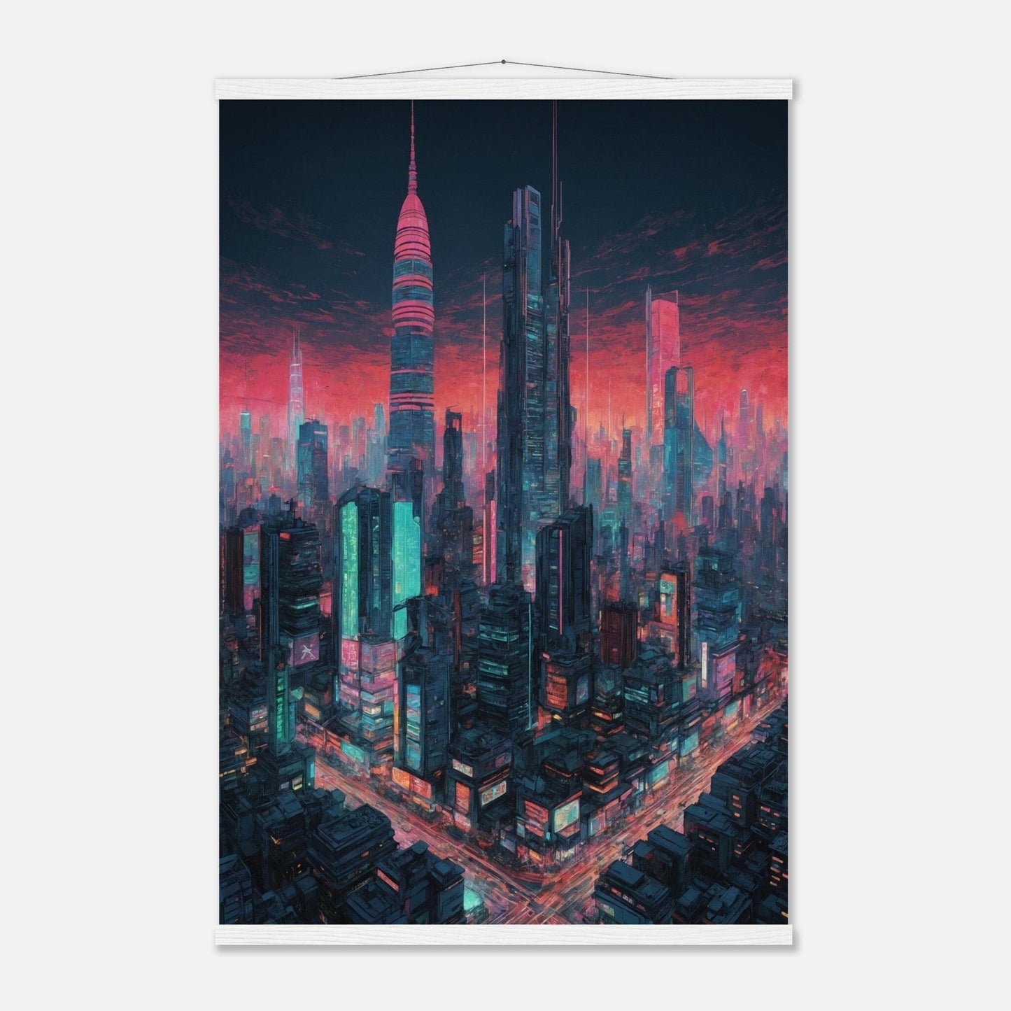 Premium Matte Paper Poster with Hanger - Minimalistische Kunstpräsentation mit Holzhänger Print Material Modern Masterpieces 60x90 cm / 24x36″ White wall hanger 