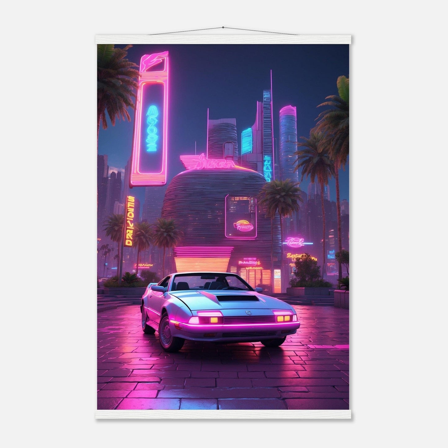 Premium Matte Paper Poster with Hanger - Minimalistische Kunstpräsentation mit Holzhänger Print Material Modern Masterpieces 60x90 cm / 24x36″ White wall hanger 